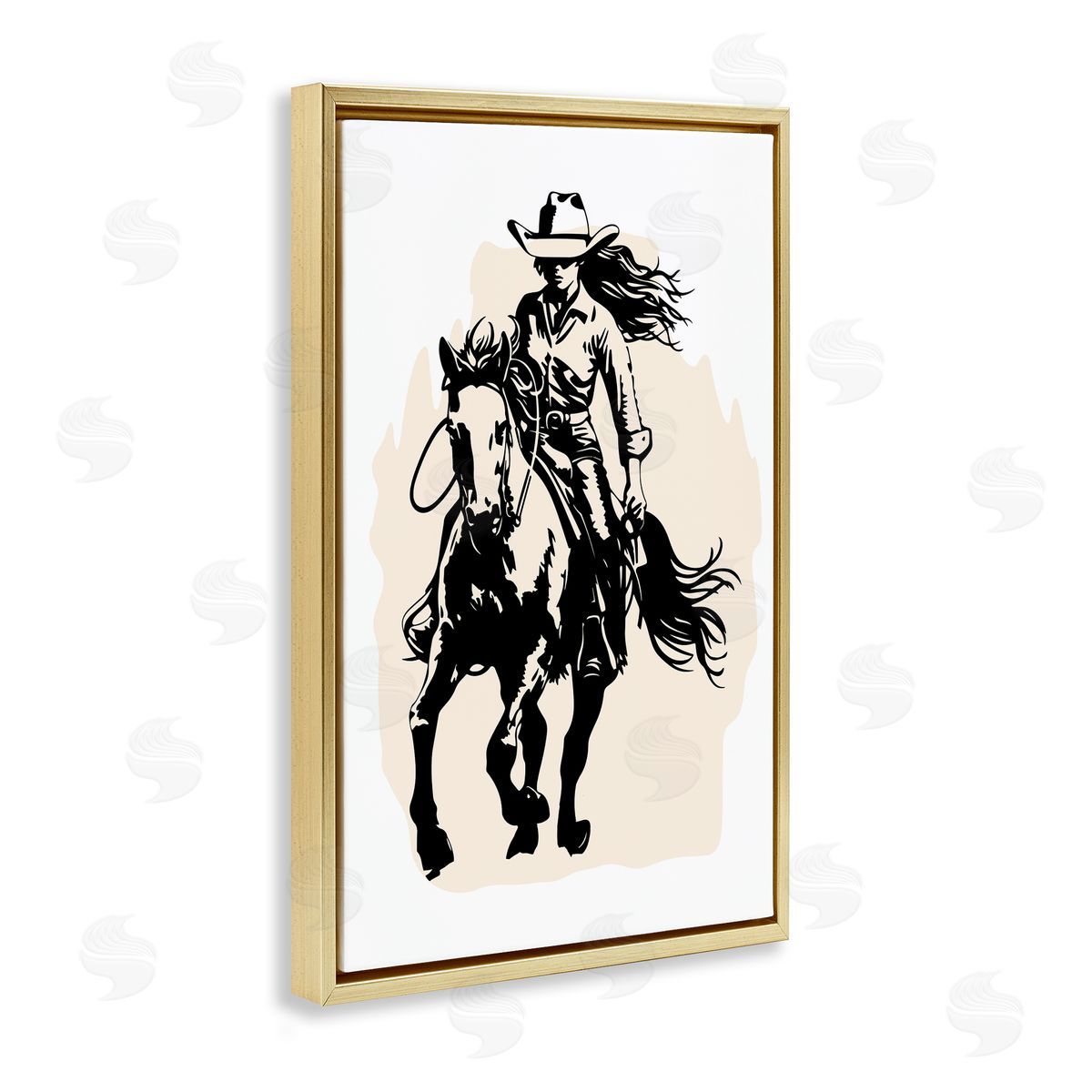 Andrea Haase Saddle Sisters Girl Gold Floating Frame Canvas Wall Art Print