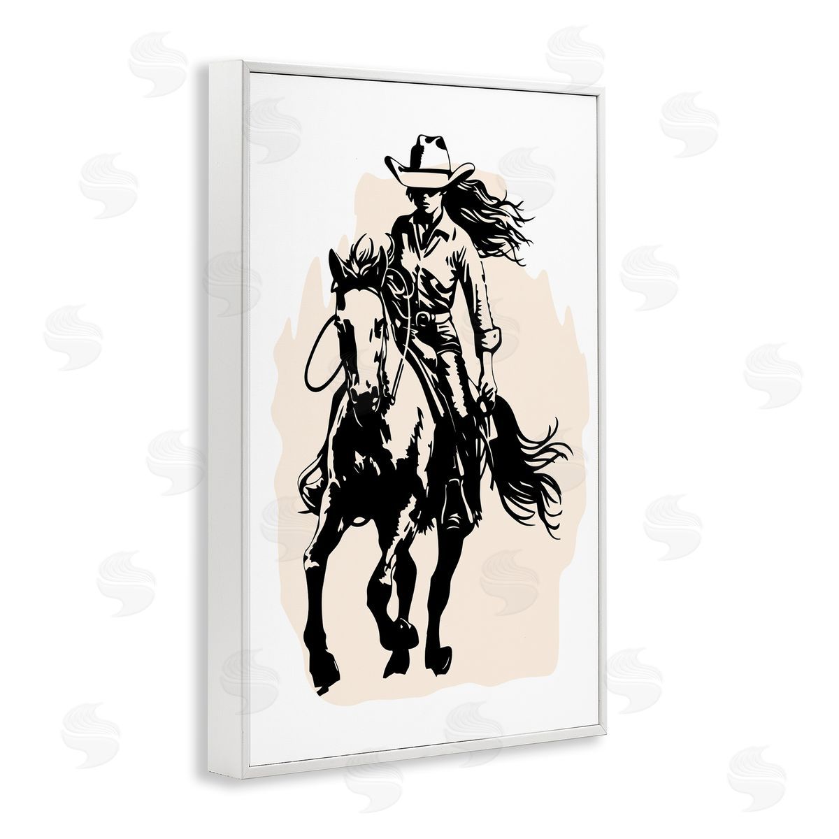 Andrea Haase Saddle Sisters Girl White Framed Giclee Wall Art Print