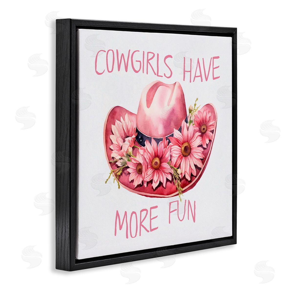 Andrea Haase Cowgirls Have More Fun Black Floating Frame Canvas Wall Art Print