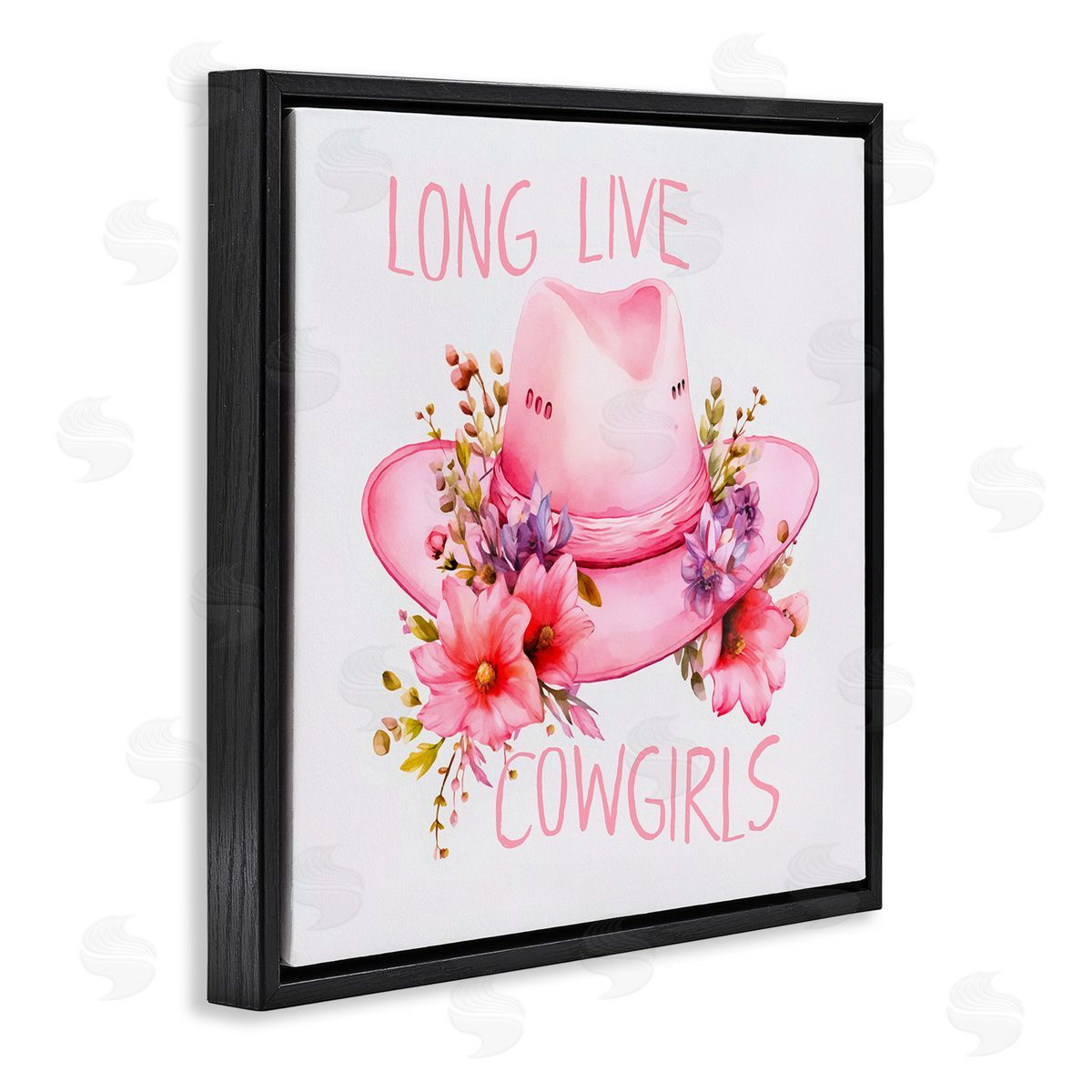Andrea Haase Long Live Cowgirls Black Floating Frame Canvas Wall Art Print
