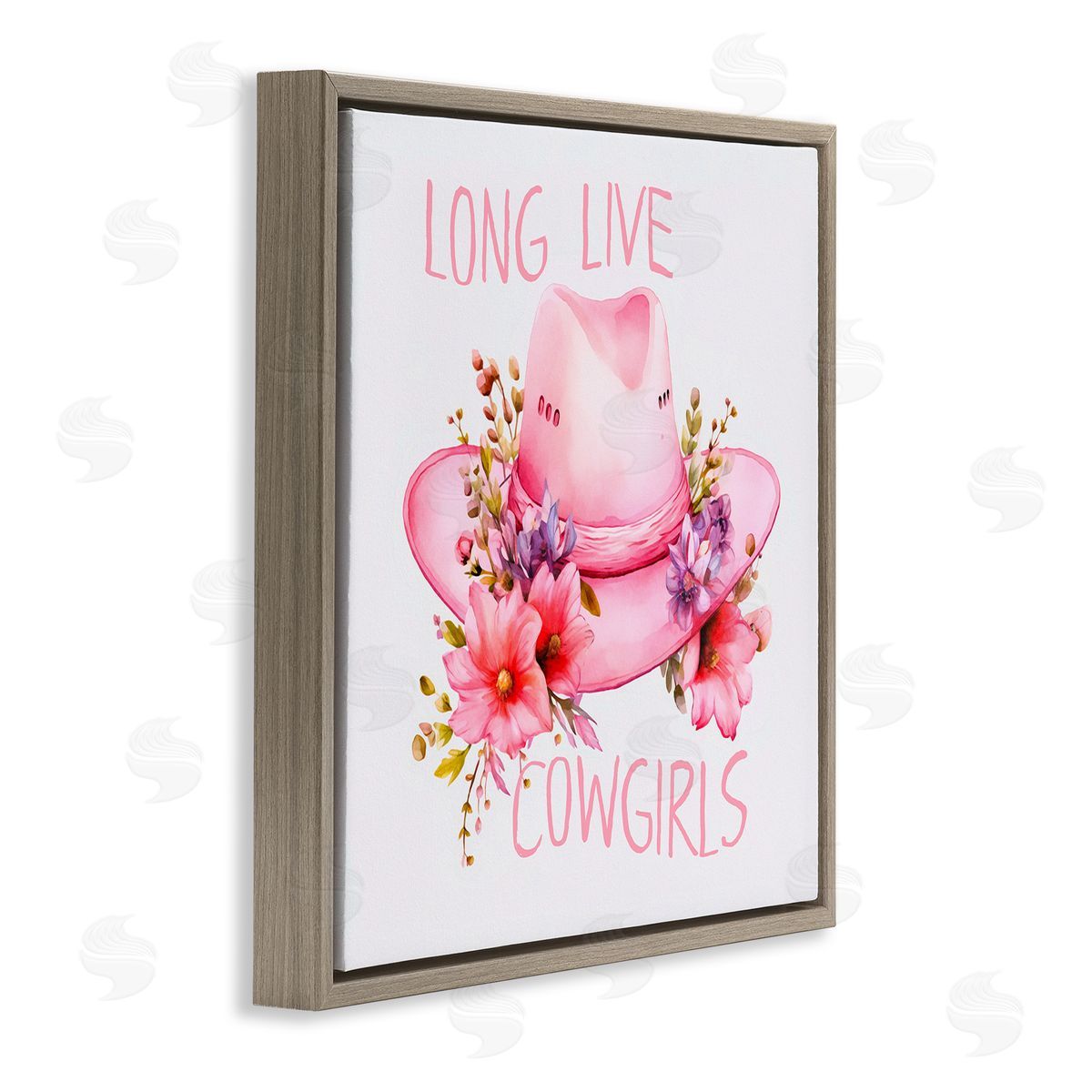 Andrea Haase Long Live Cowgirls Brown Floating Frame Canvas Wall Art Print