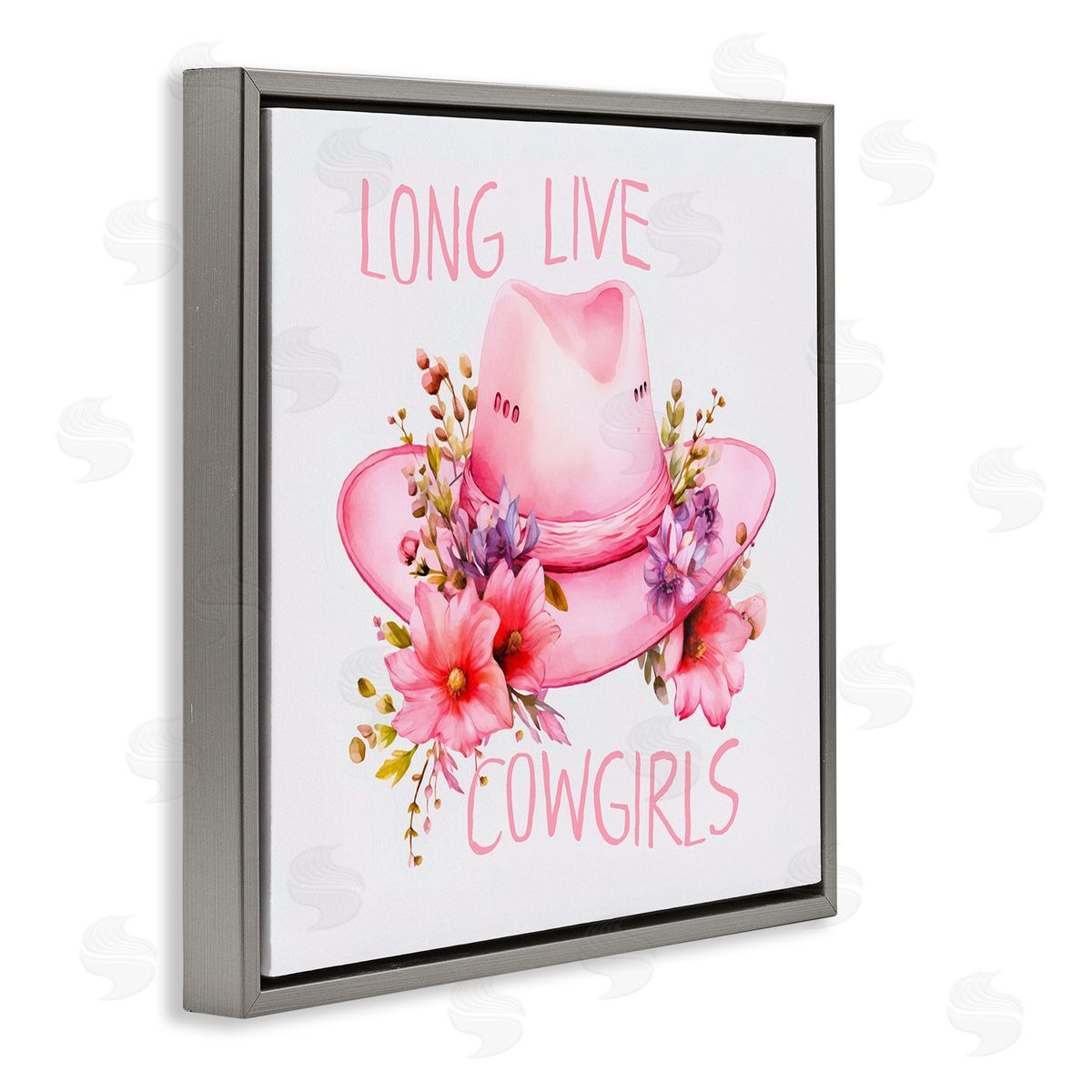 Andrea Haase Long Live Cowgirls Gray Floating Frame Canvas Wall Art Print