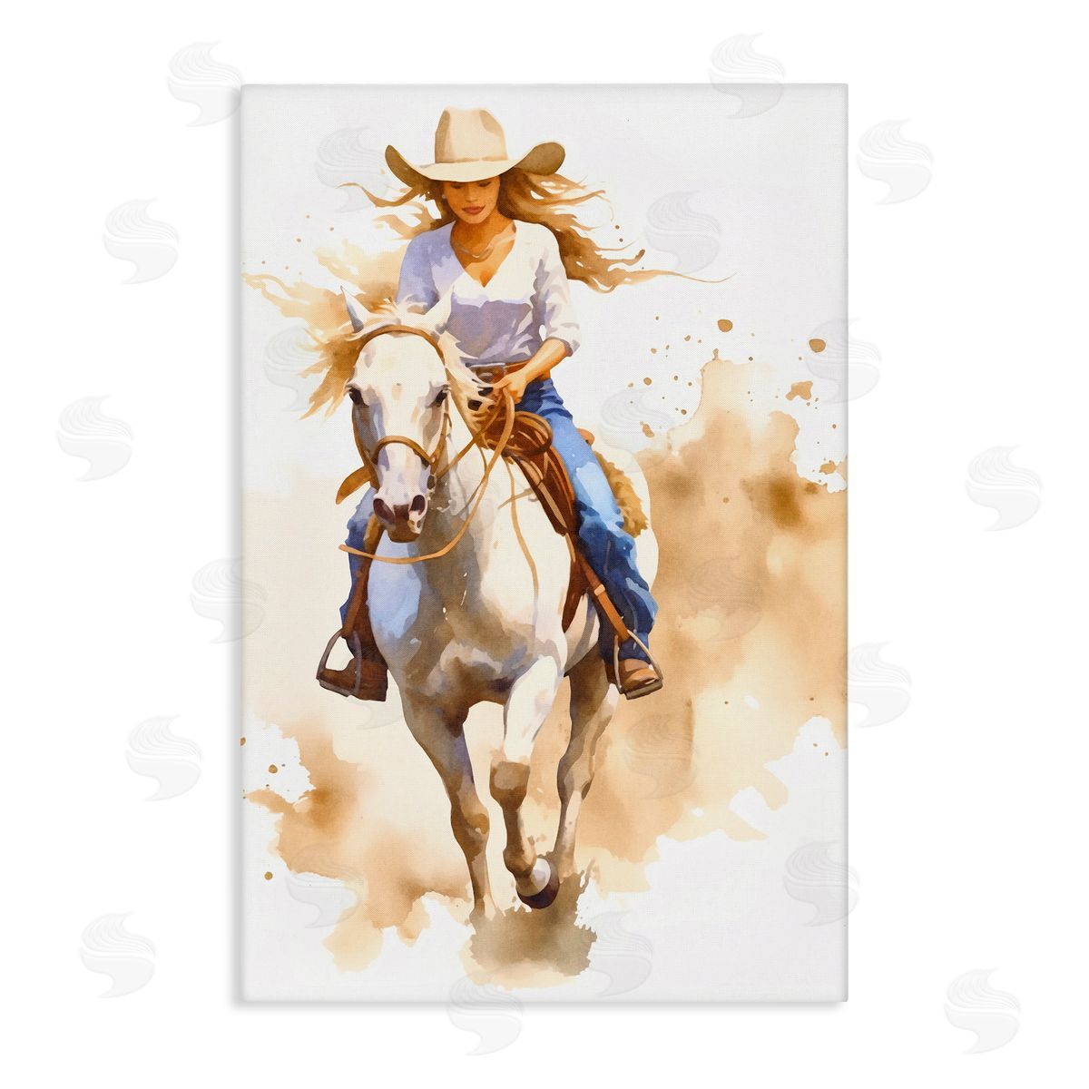 Andrea Haase Cowgirl Jockey Charm Canvas Wall Art Print