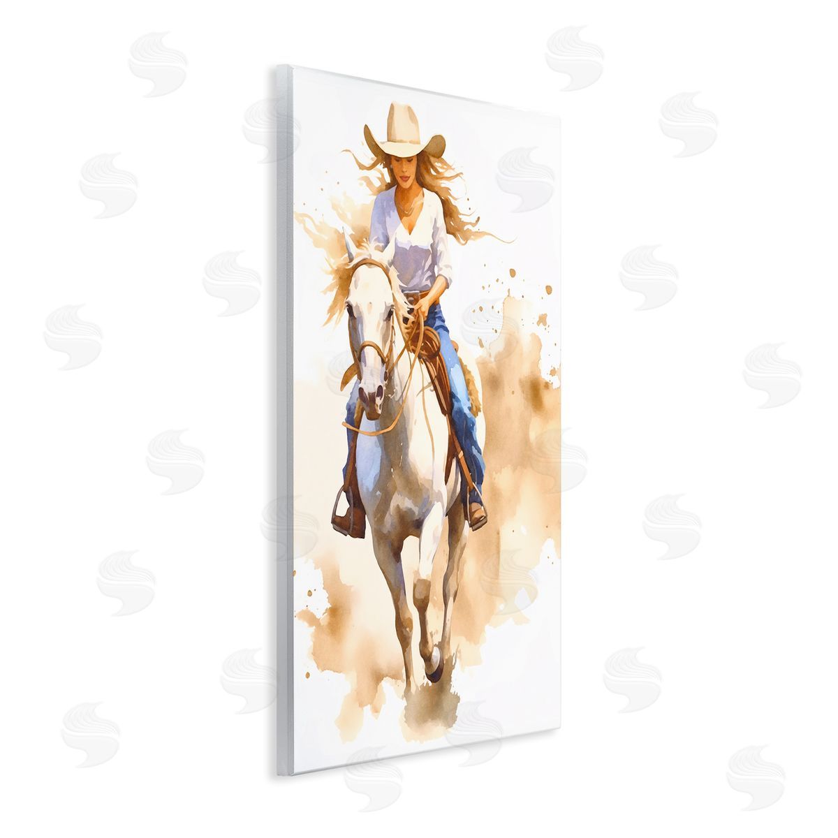 Andrea Haase Cowgirl Jockey Charm Wooden Wall Plaque Art Print