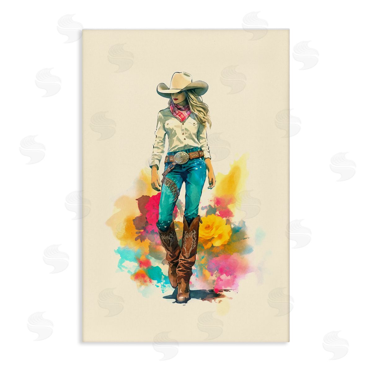Andrea Haase Prairie Princess Cowgirl Canvas Wall Art Print