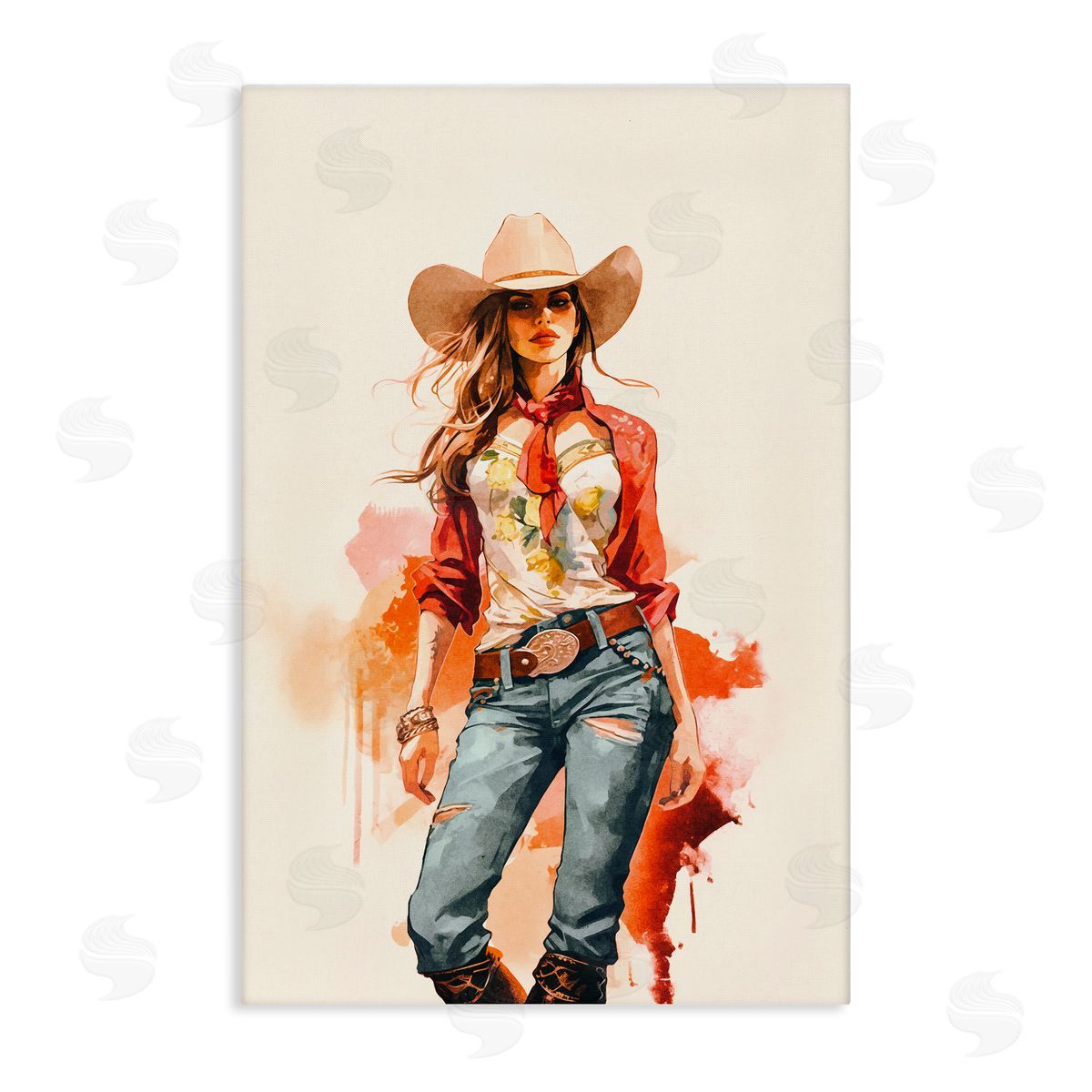 Andrea Haase Wild West Cowgirl Charm Canvas Wall Art Print