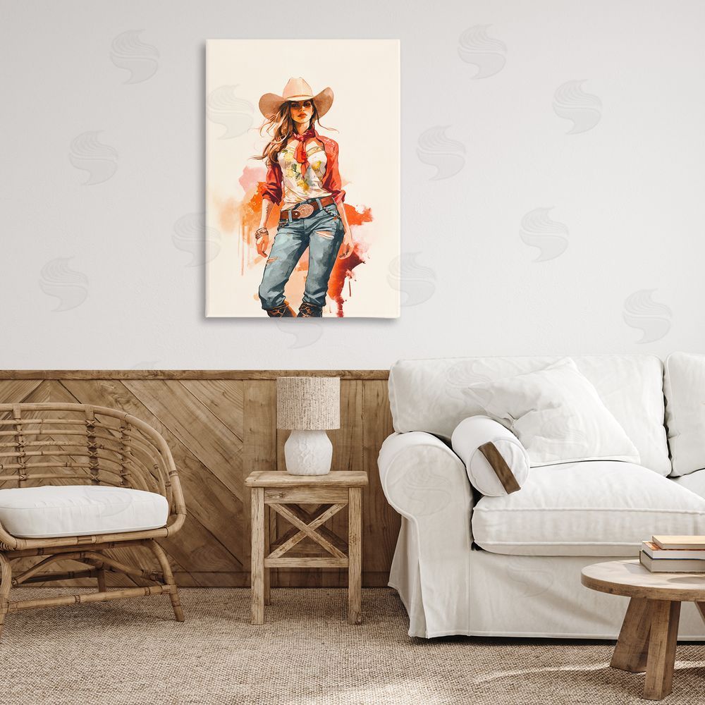 Andrea Haase Wild West Cowgirl Charm Canvas Wall Art Print in Room