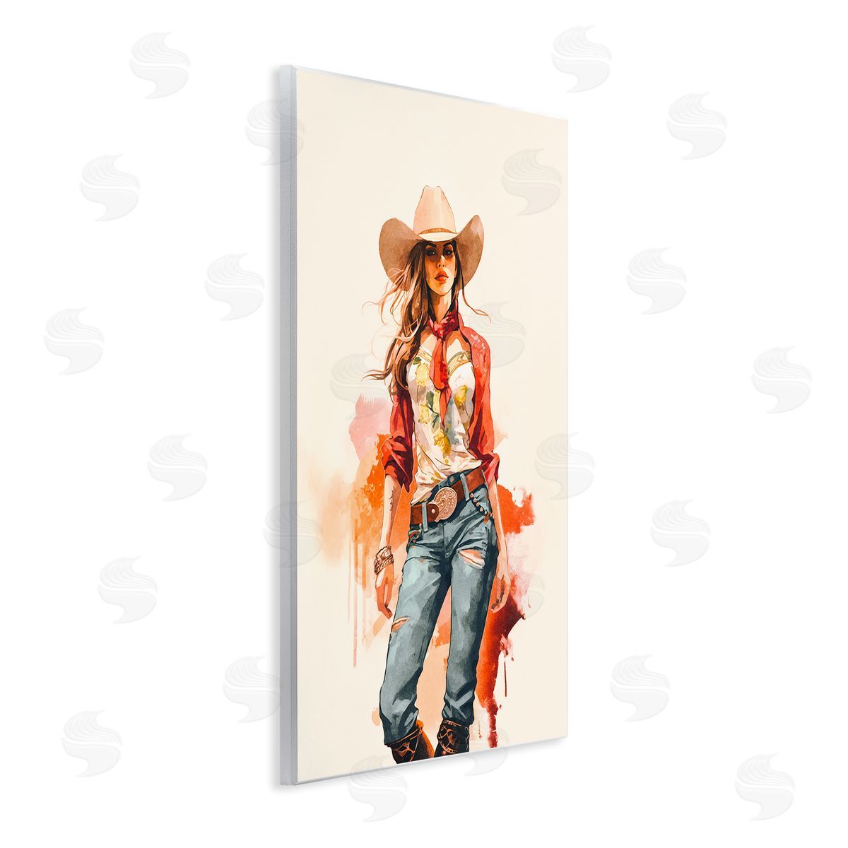 Andrea Haase Wild West Cowgirl Charm Wooden Wall Plaque Art Print