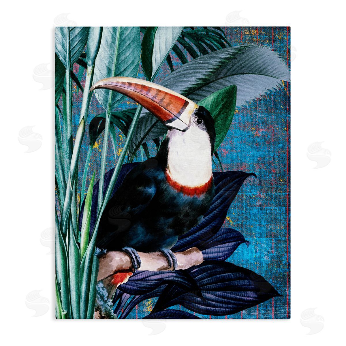 Karen Smith Smiling Toucan on Branch Canvas Wall Art Print