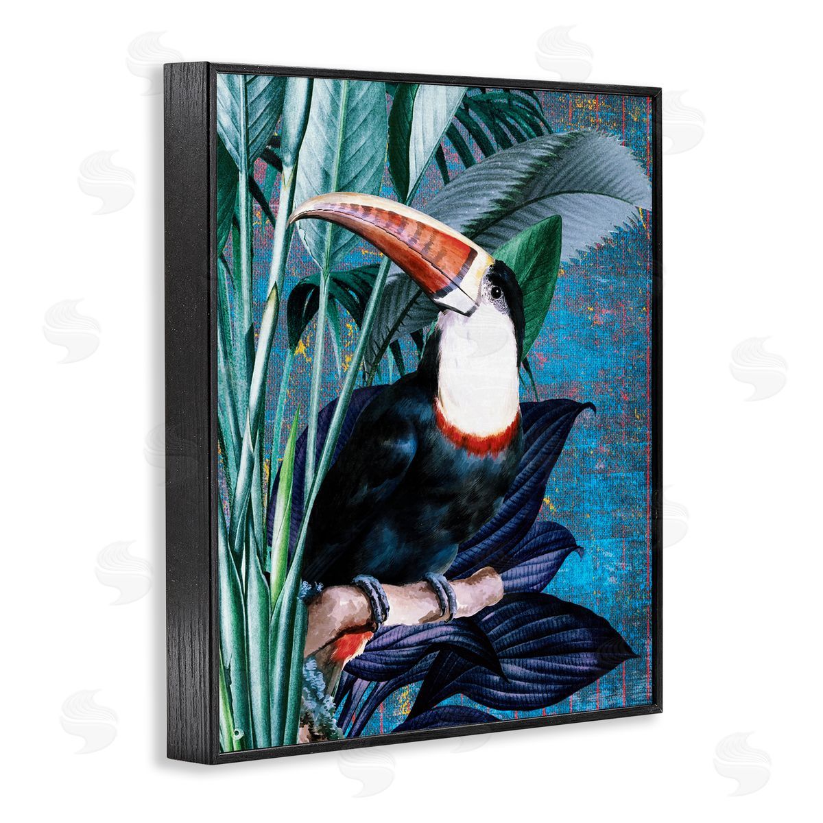 Karen Smith Smiling Toucan on Branch Black Framed Giclee Wall Art Print
