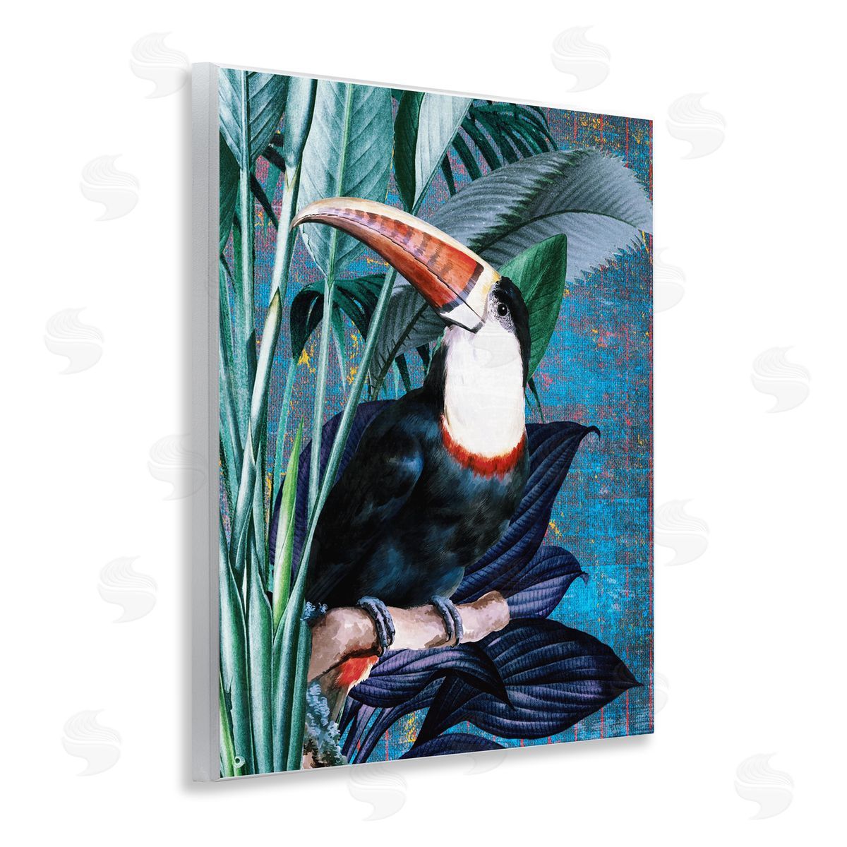Karen Smith Smiling Toucan on Branch Wooden Wall Plaque Art Print