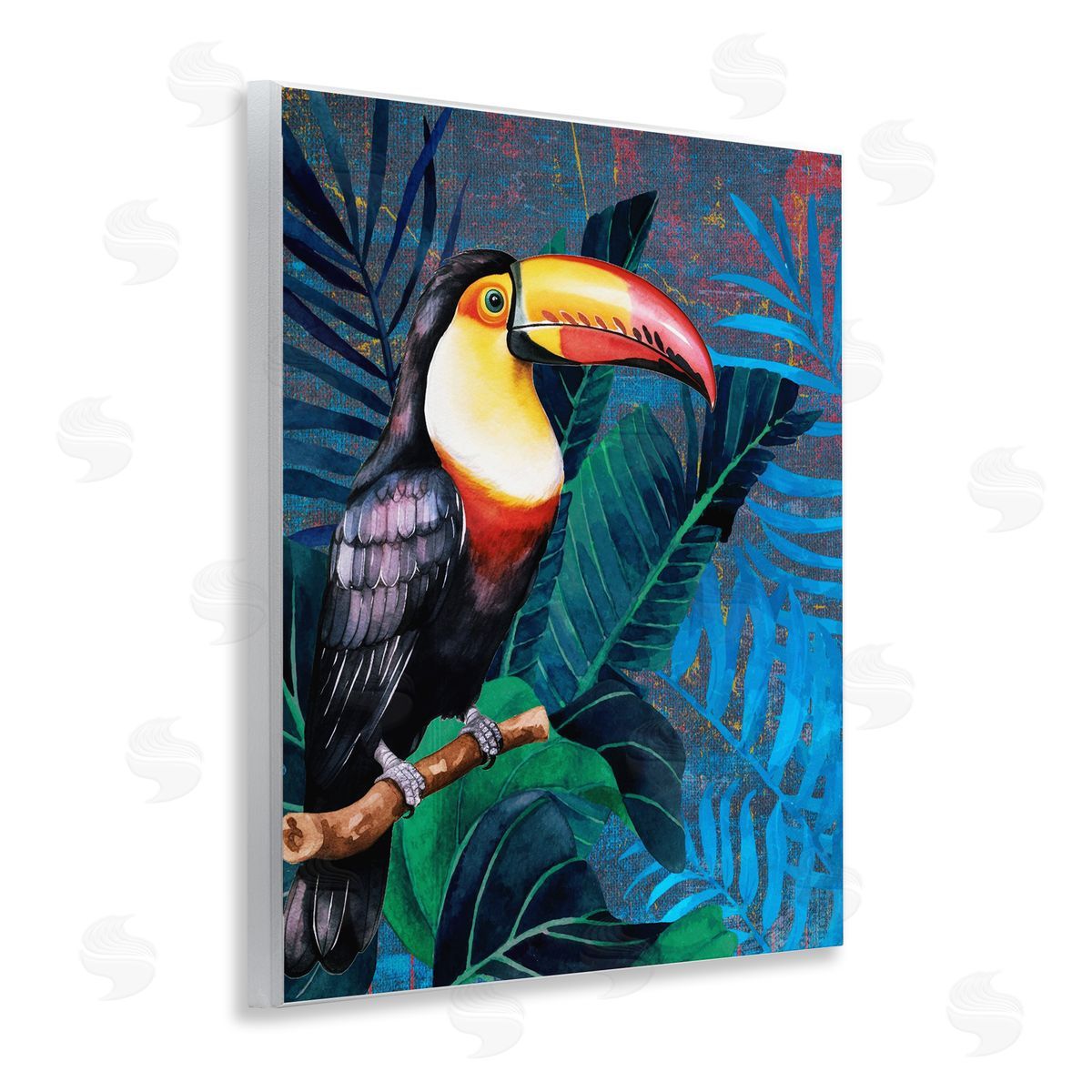 Karen Smith Bright Toucan Among Leaves Wooden Wall Plaque Art Print