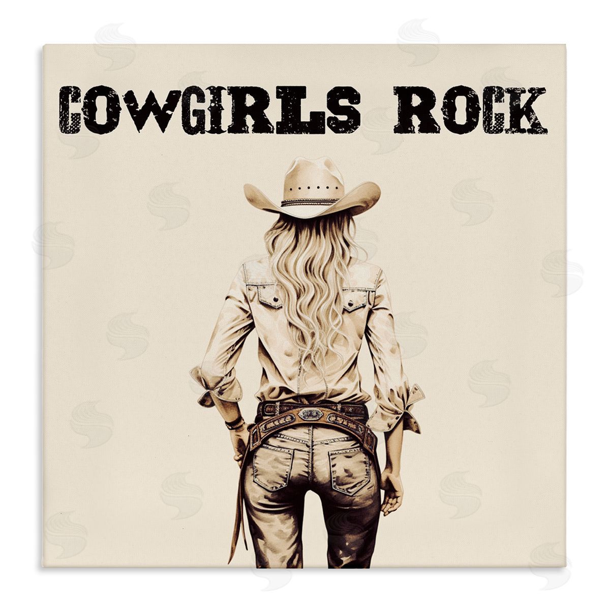 Karen Smith Cowgirls Rock Phrase Canvas Wall Art Print