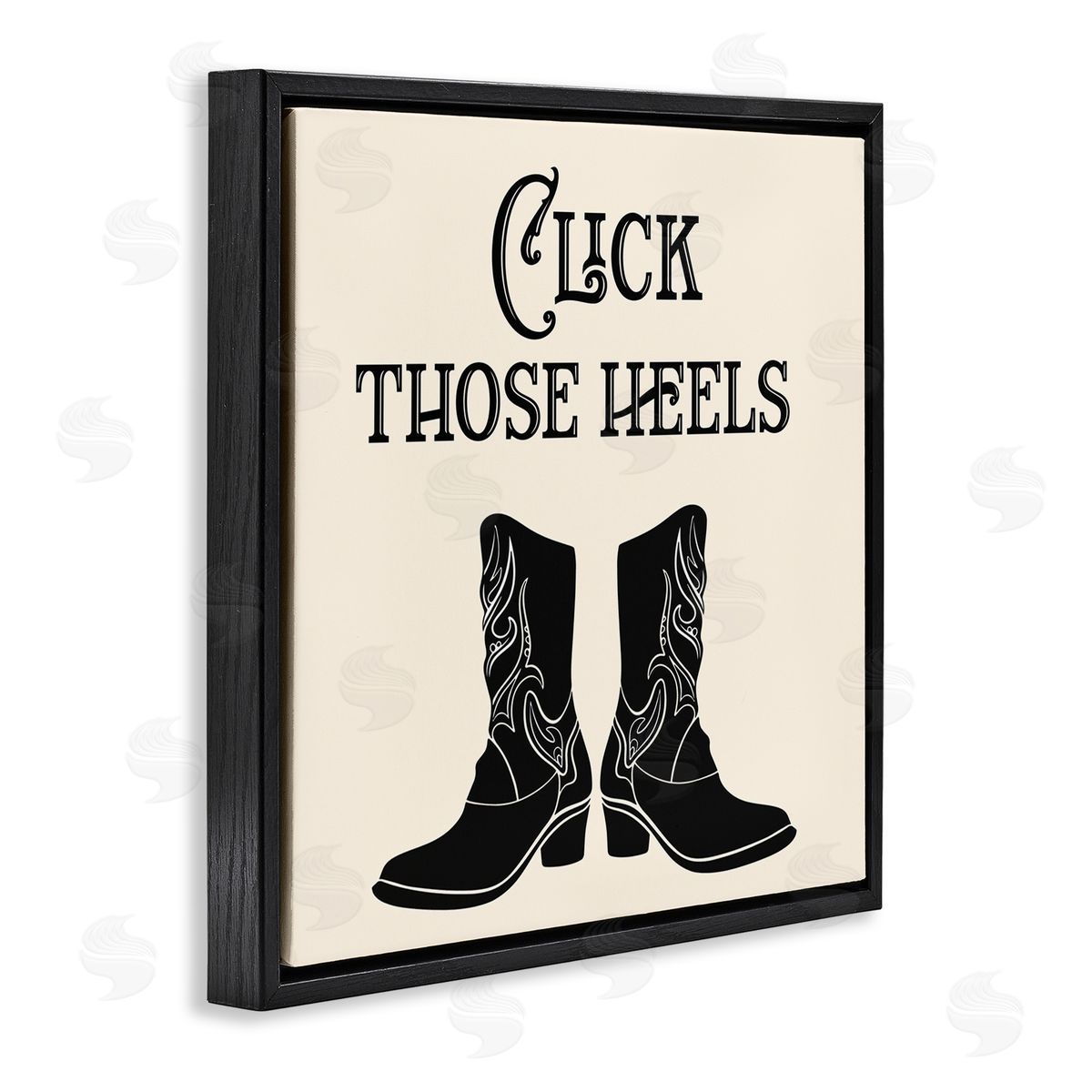 Karen Smith Click Those Heels Cowgirl Black Floating Frame Canvas Wall Art Print