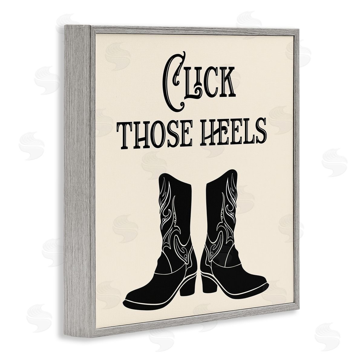 Karen Smith Click Those Heels Cowgirl Gray Framed Giclee Wall Art Print