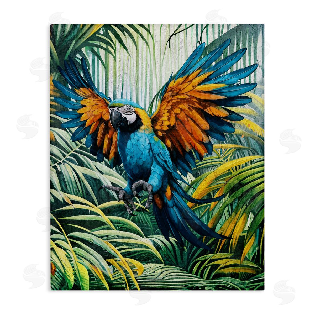 Karen Smith Parrot in Flight Canvas Wall Art Print