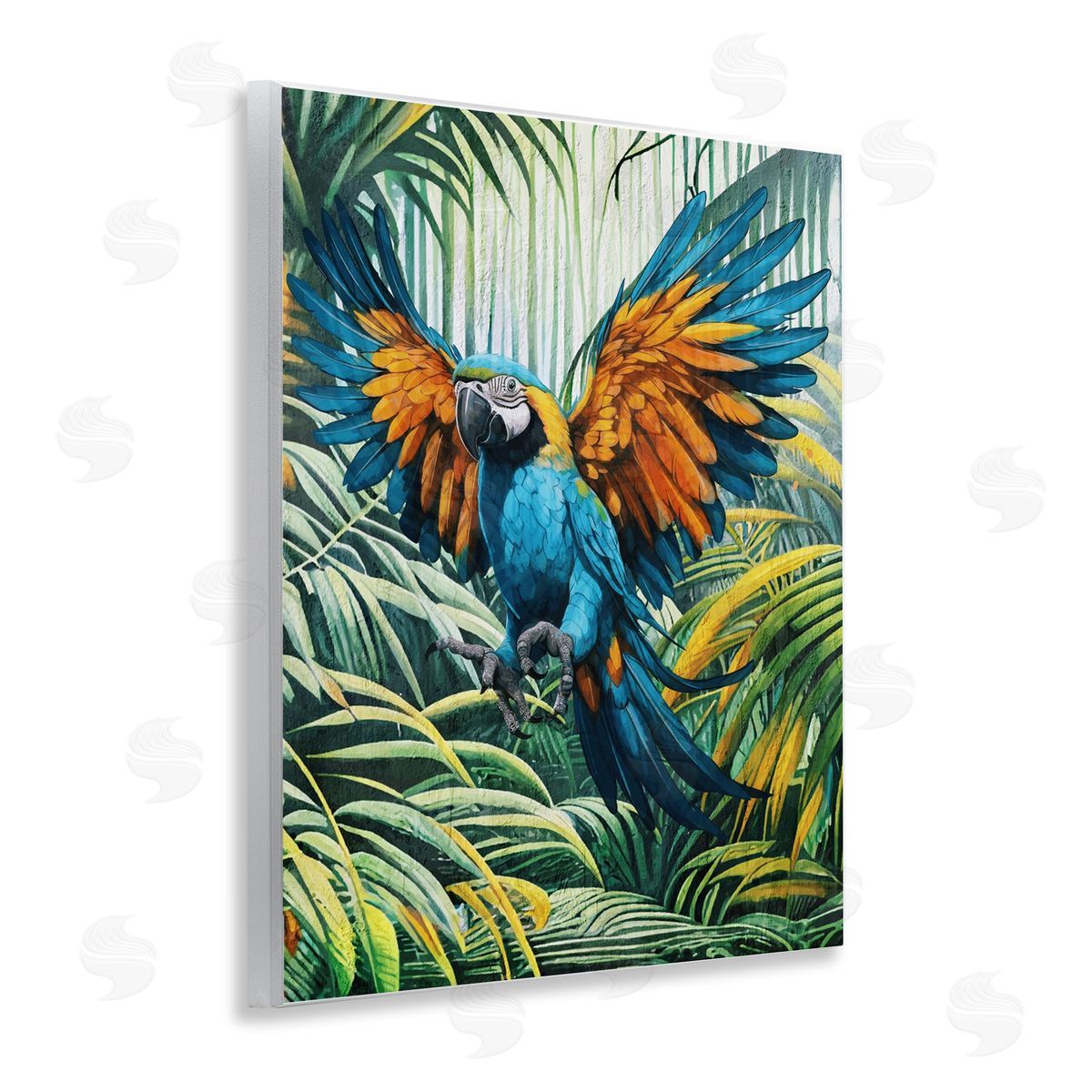 Karen Smith Parrot in Flight Wooden Wall Plaque Art Print