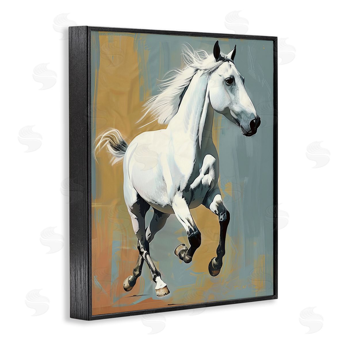 Lazar Studio Elegant Jumping Horse Black Framed Giclee Wall Art Print