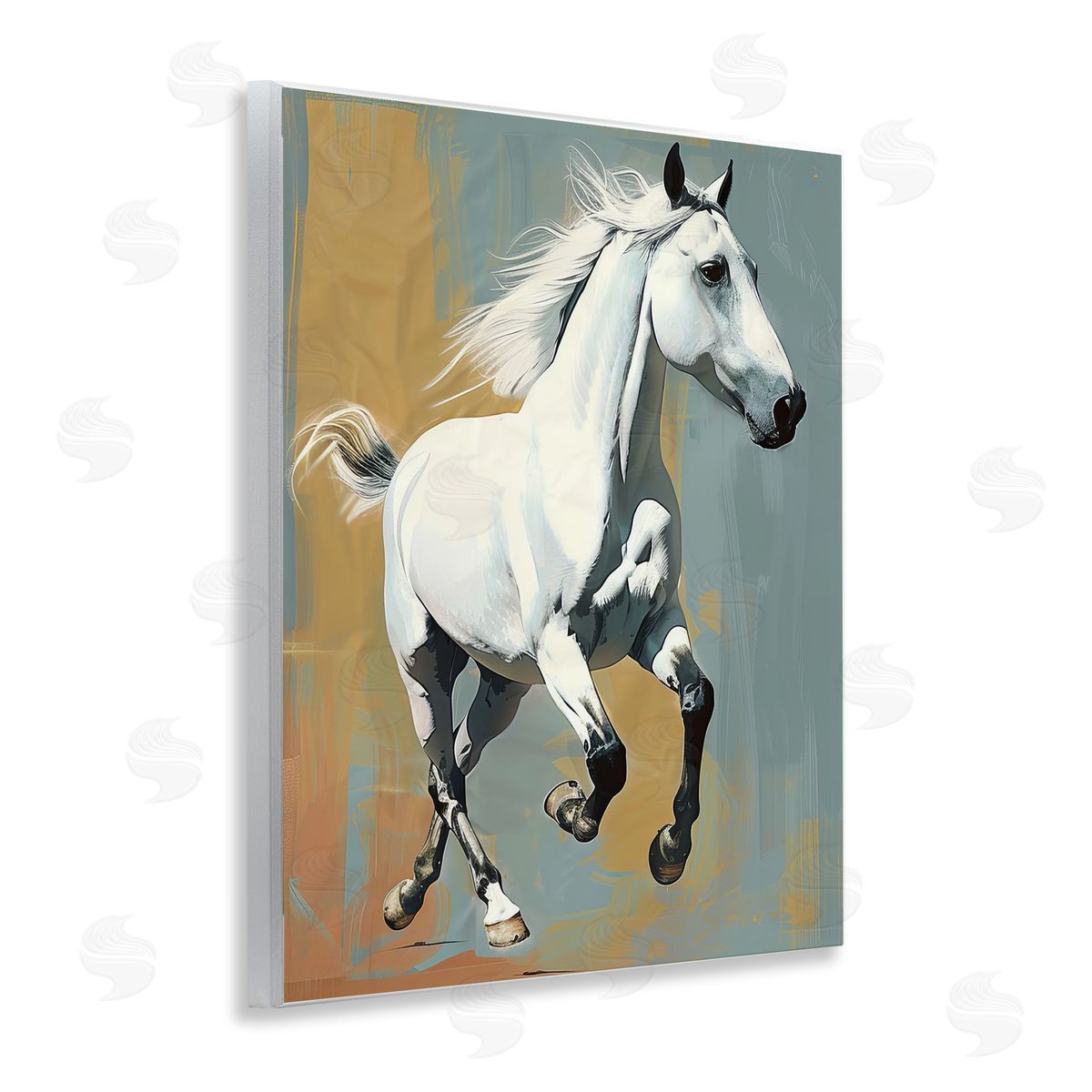Lazar Studio Elegant Jumping Horse Wooden Wall Plaque Art Print