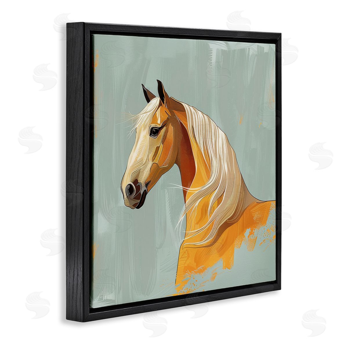 Lazar Studio Equine Elegance Portrait Black Floating Frame Canvas Wall Art Print