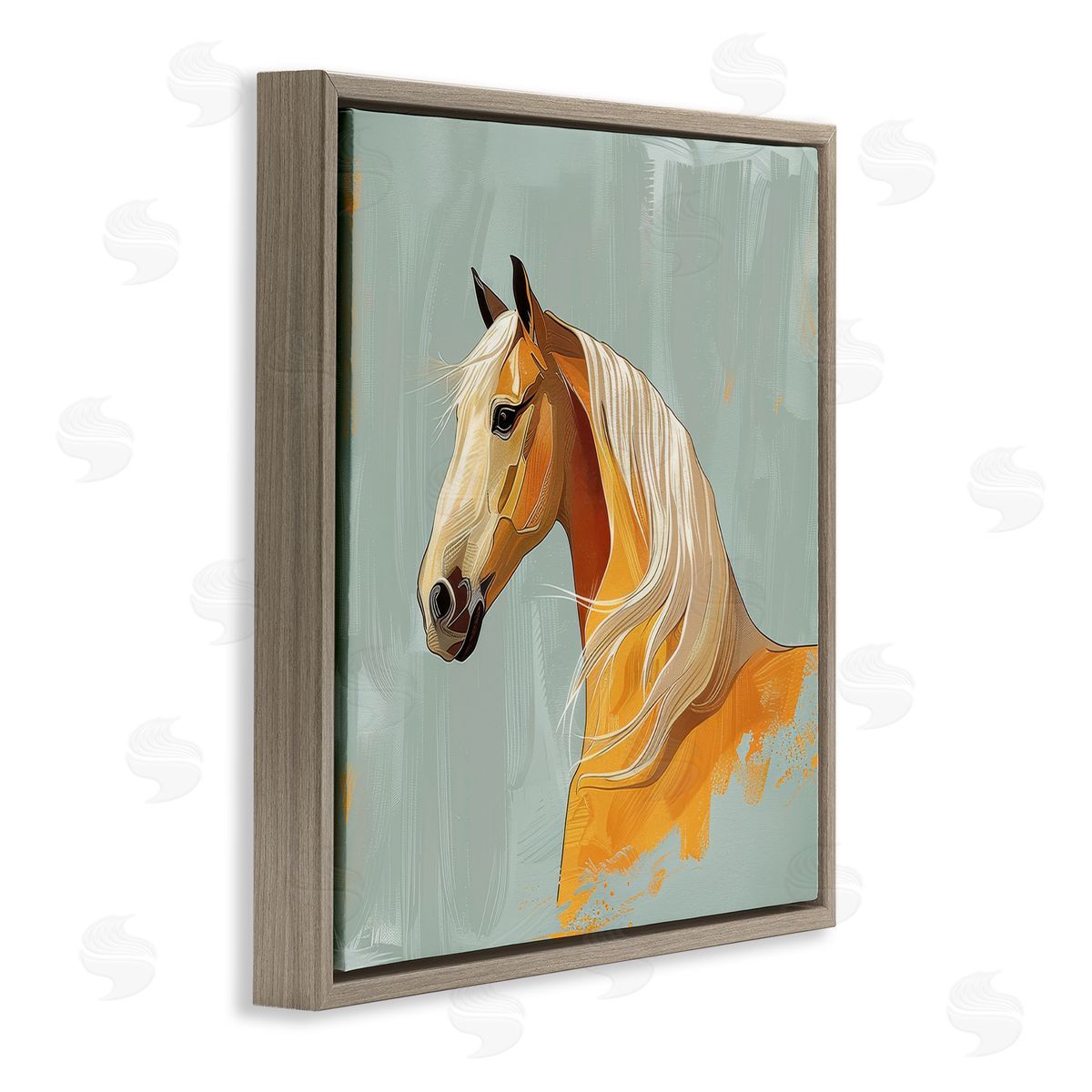 Lazar Studio Equine Elegance Portrait Brown Floating Frame Canvas Wall Art Print