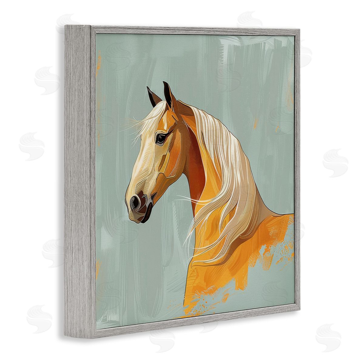 Lazar Studio Equine Elegance Portrait Gray Framed Giclee Wall Art Print