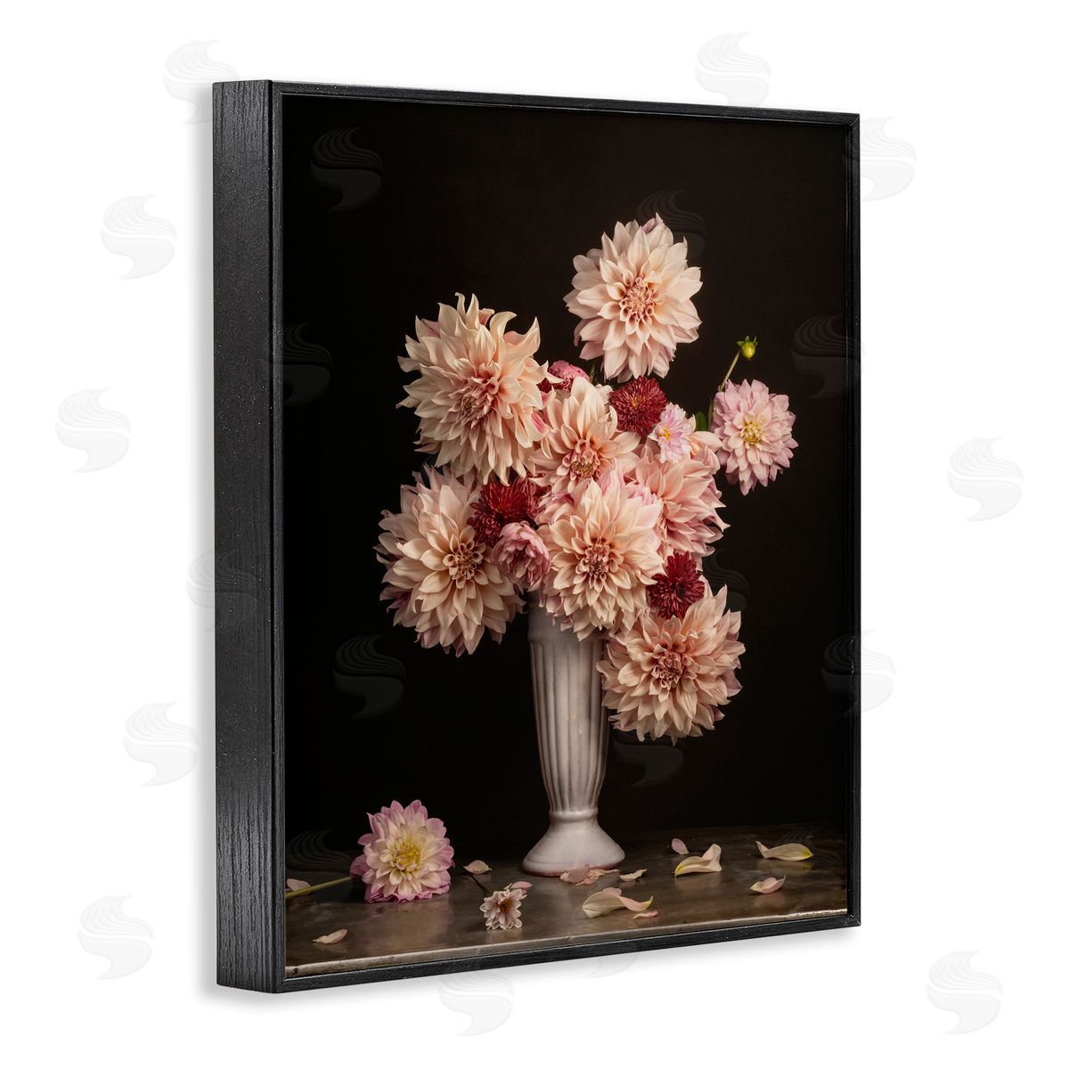 Leah McLean Dahlia Magic Bouquet Black Framed Giclee Wall Art Print