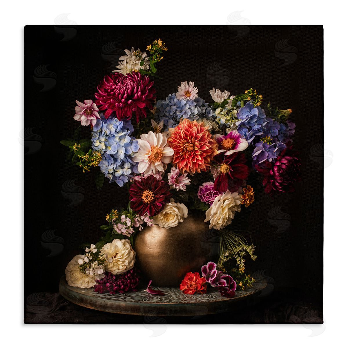 Leah McLean Assorted Flowers Arrangement Canvas Wall Art Print