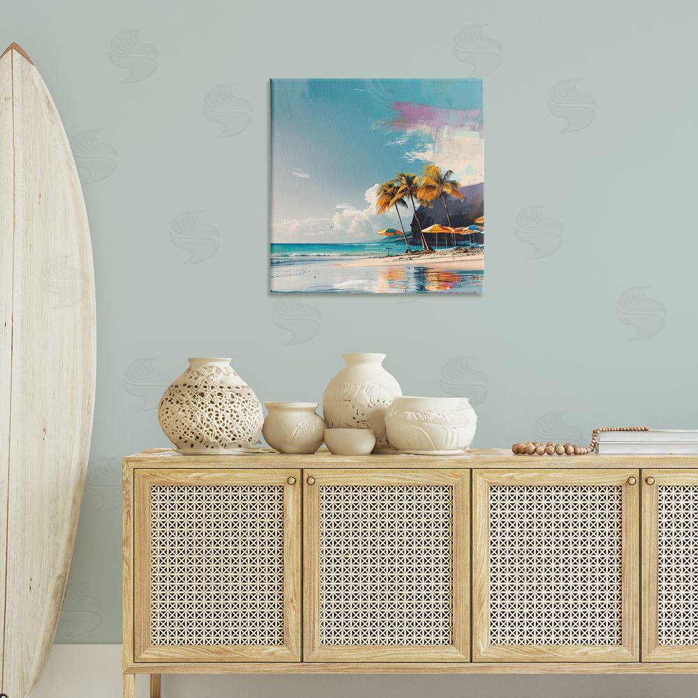 Irena Orlov Contemporary Shoreline Bliss Canvas Wall Art Print in Room