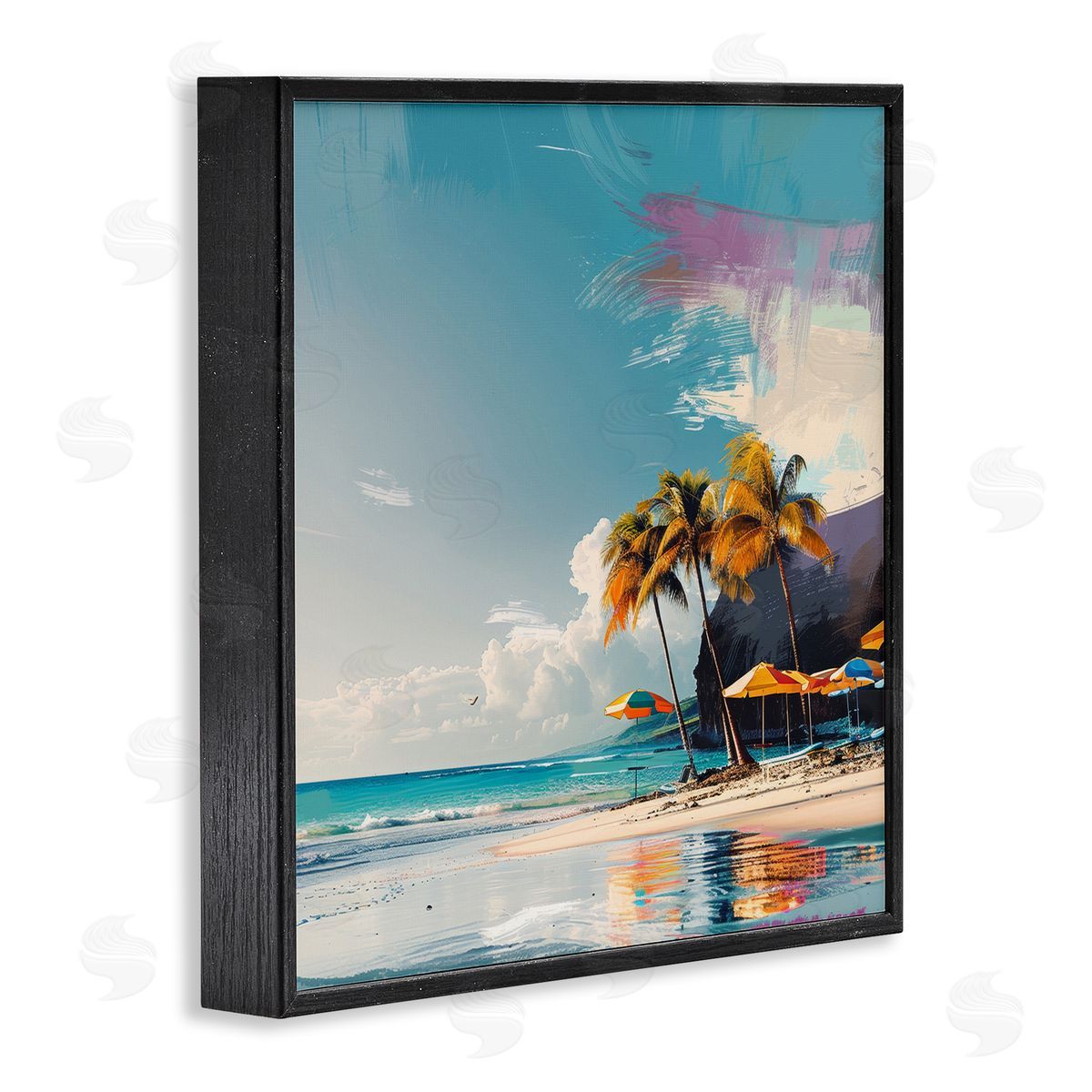 Irena Orlov Contemporary Shoreline Bliss Black Framed Giclee Wall Art Print