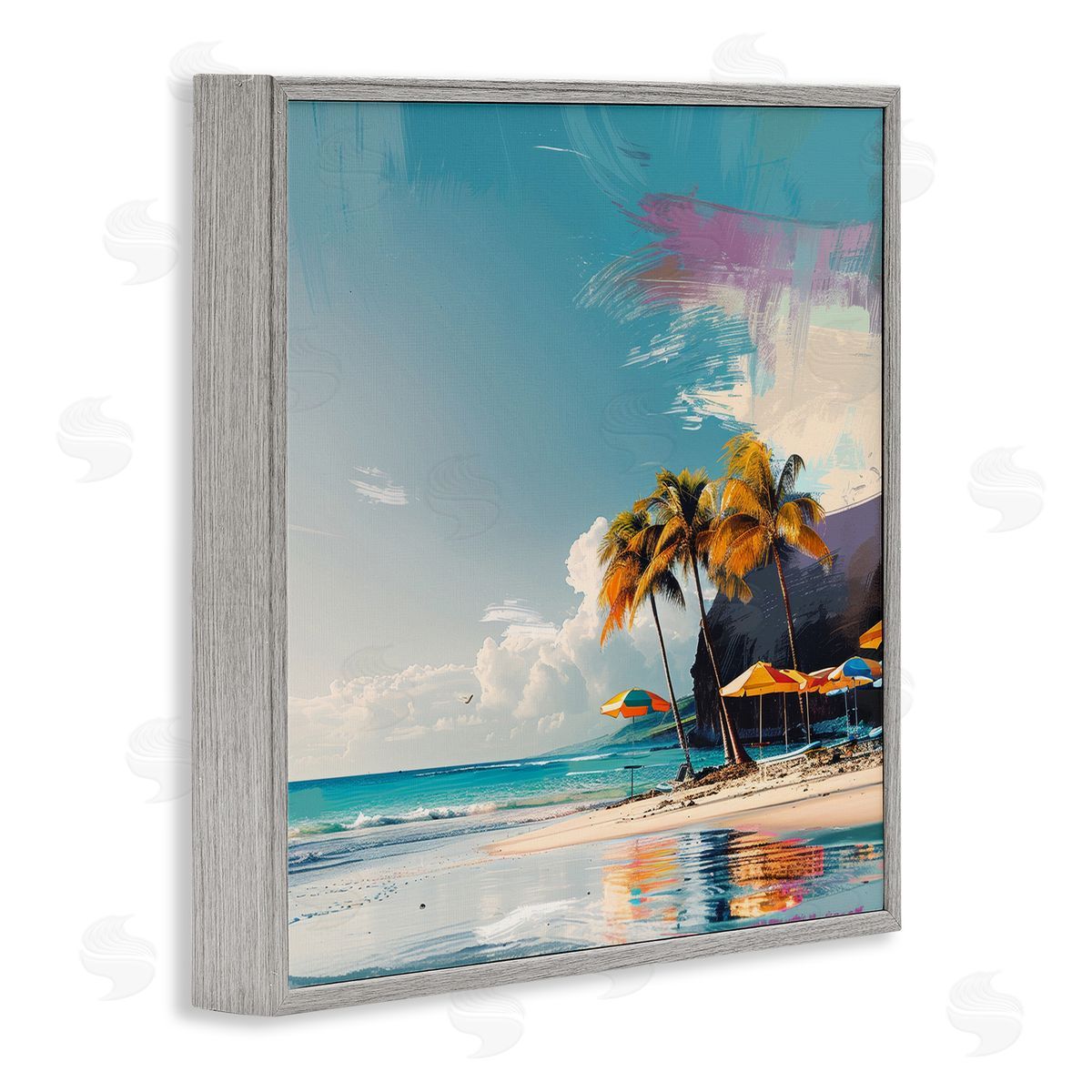 Irena Orlov Contemporary Shoreline Bliss Gray Framed Giclee Wall Art Print