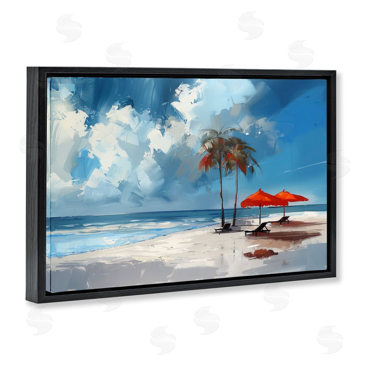 Irena Orlov Sunny Seaside Palette Black Floating Frame Canvas Wall Art Print