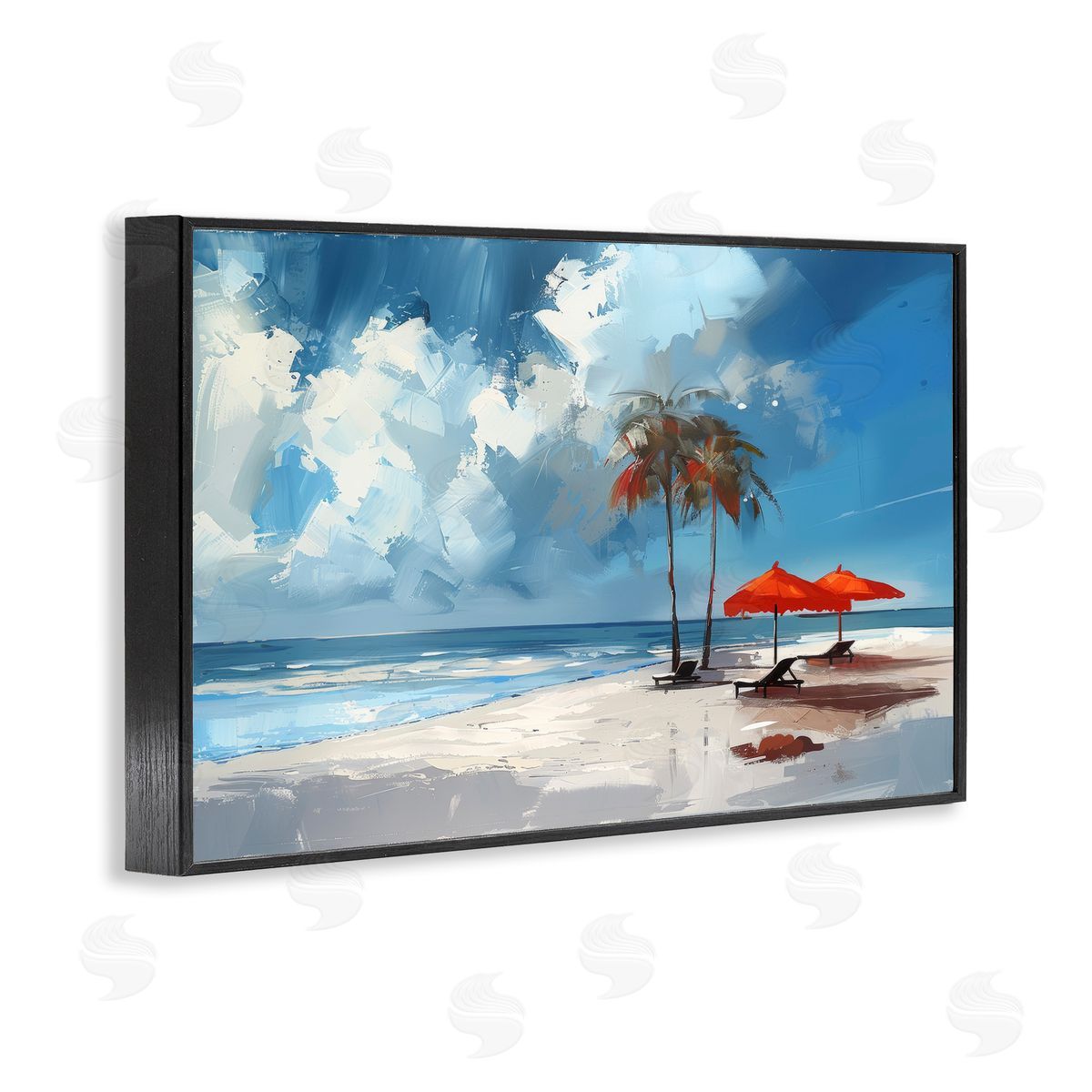 Irena Orlov Sunny Seaside Palette Black Framed Giclee Wall Art Print