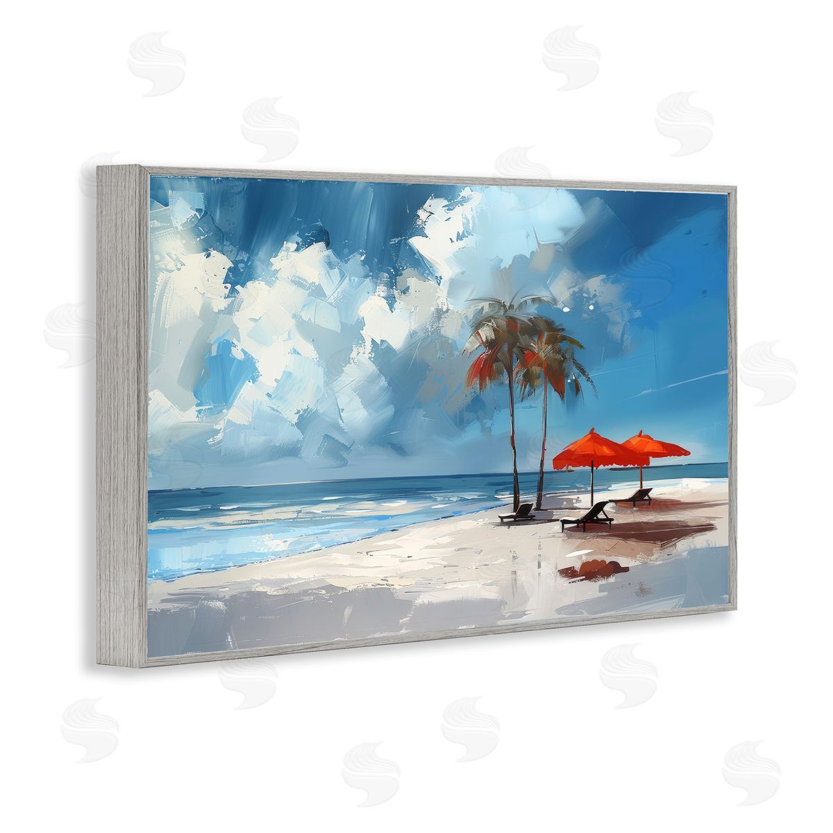 Irena Orlov Sunny Seaside Palette Gray Framed Giclee Wall Art Print