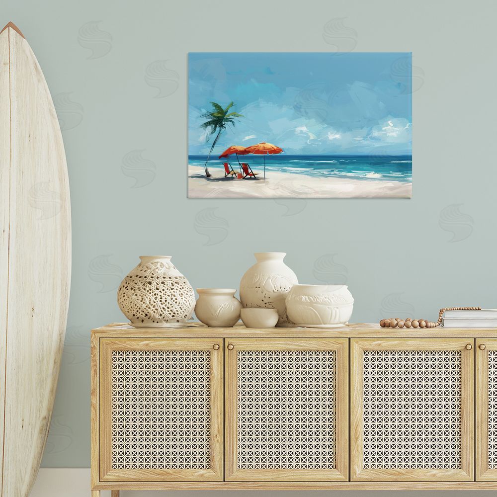 Irena Orlov Beach Chair Symphony Canvas Wall Art Print in Room