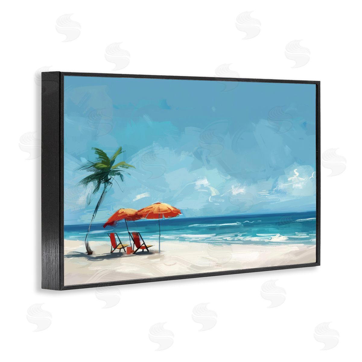 Irena Orlov Beach Chair Symphony Black Framed Giclee Wall Art Print
