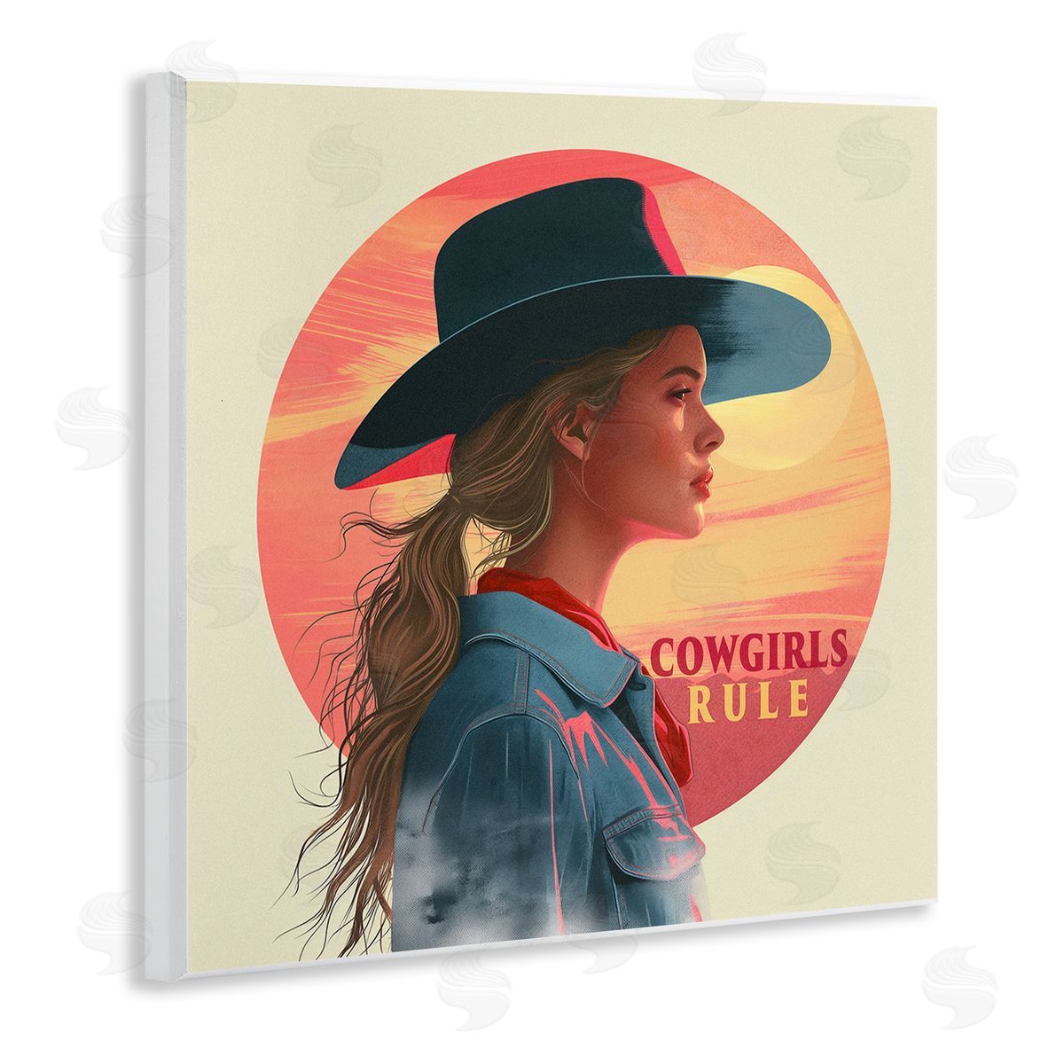 Steve Hunziker Cowgirls Rule Portrait Wooden Wall Plaque Art Print