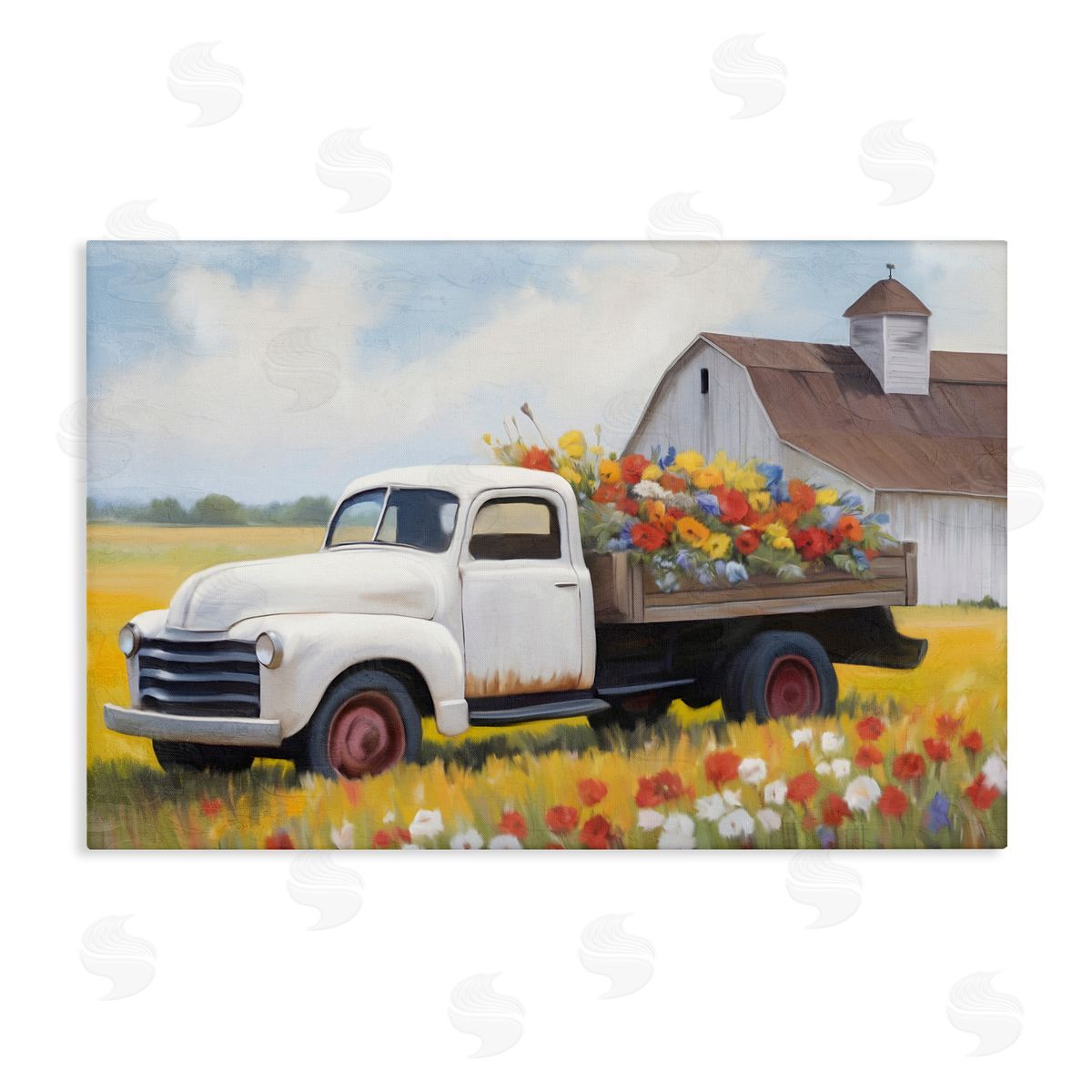 Kim Allen Floral Truck Delivery Canvas Wall Art Print