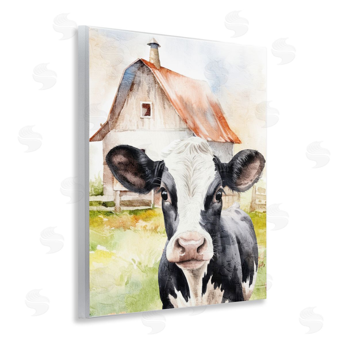 Kim Allen Cow Little at Farm Wooden Wall Plaque Art Print