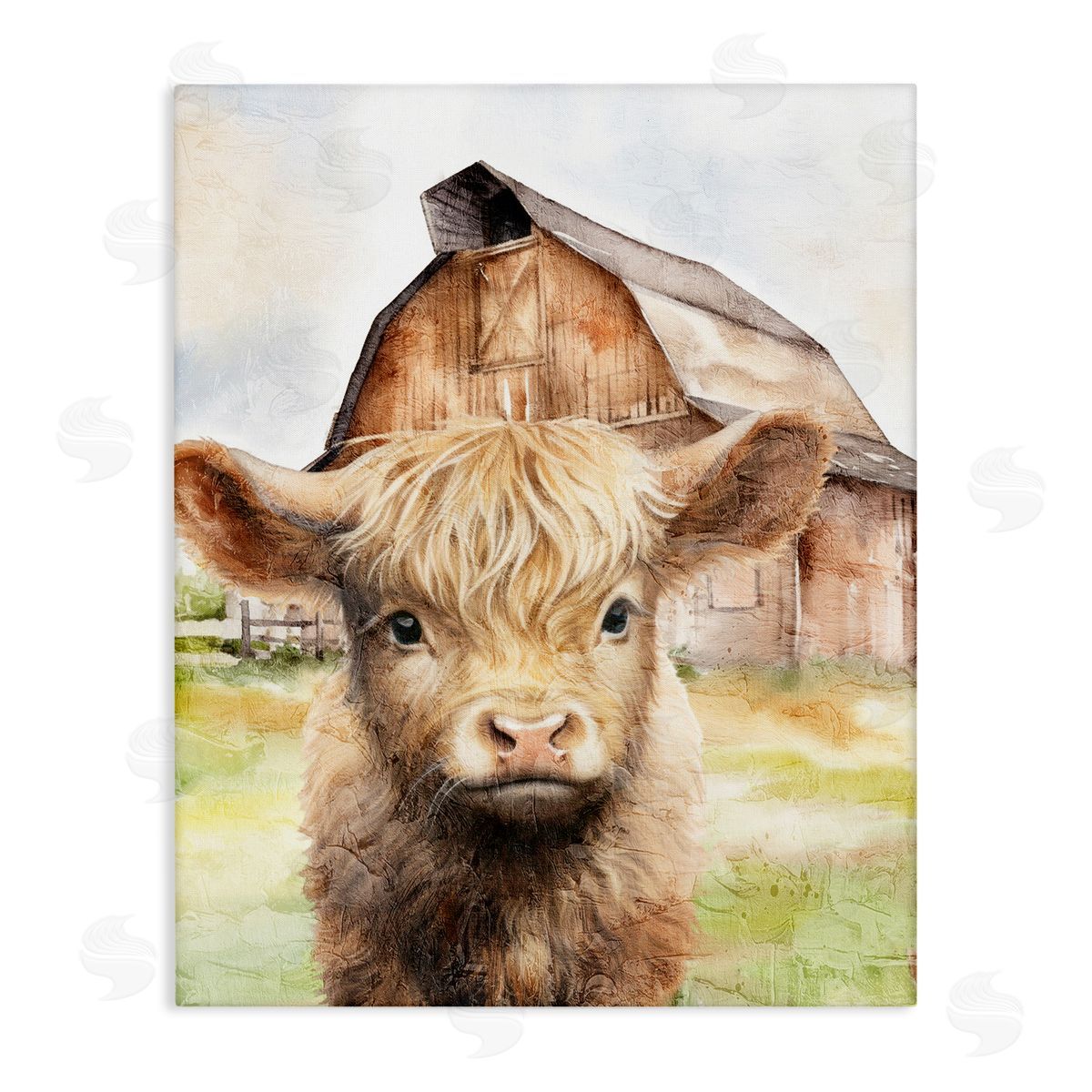 Kim Allen Cattle Little at Farm Canvas Wall Art Print