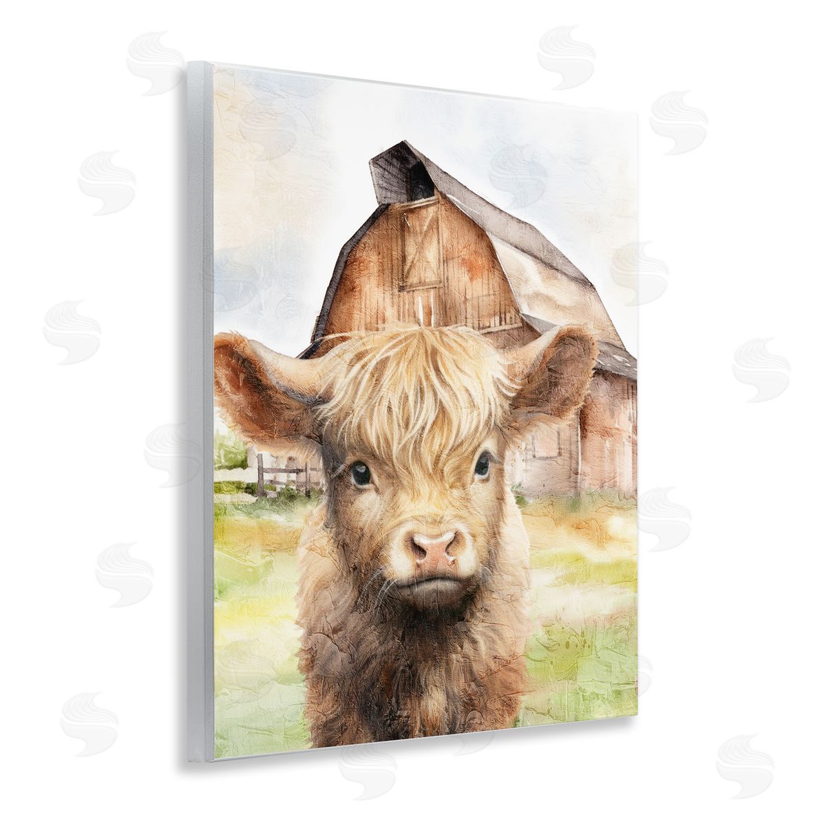 Kim Allen Cattle Little at Farm Wooden Wall Plaque Art Print