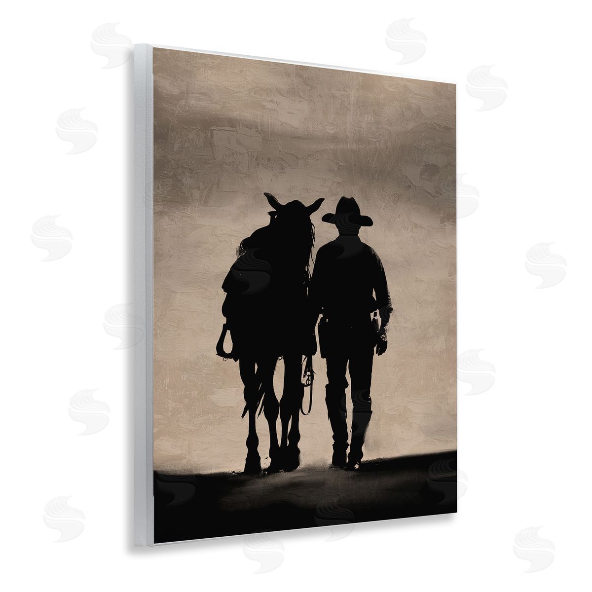 Kim Allen Best Friends Horse & Cowboy Wooden Wall Plaque Art Print