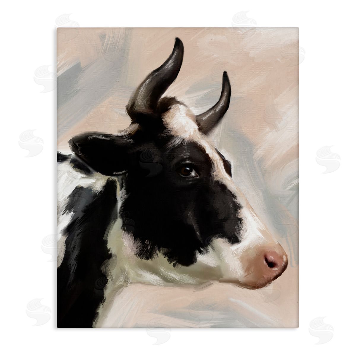 Matthew Piotrowicz Farm Cow with Horns Canvas Wall Art Print