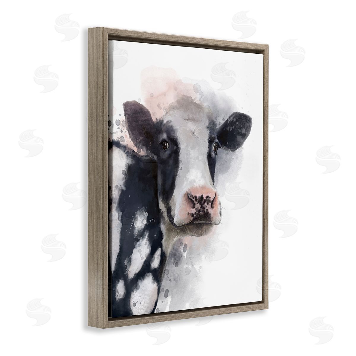 Matthew Piotrowicz Black & White Calf Brown Floating Frame Canvas Wall Art Print