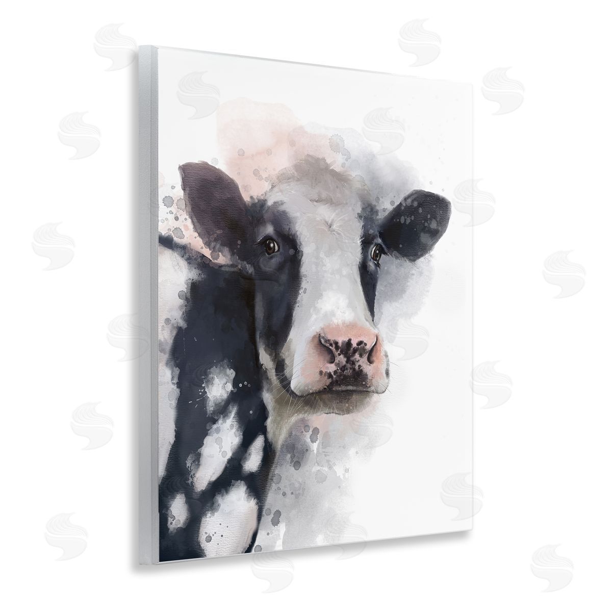 Matthew Piotrowicz Black & White Calf Wooden Wall Plaque Art Print