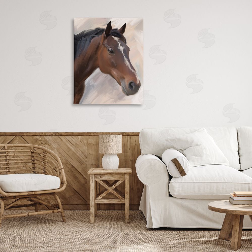 Matthew Piotrowicz Brown Farm Horse Canvas Wall Art Print in Room