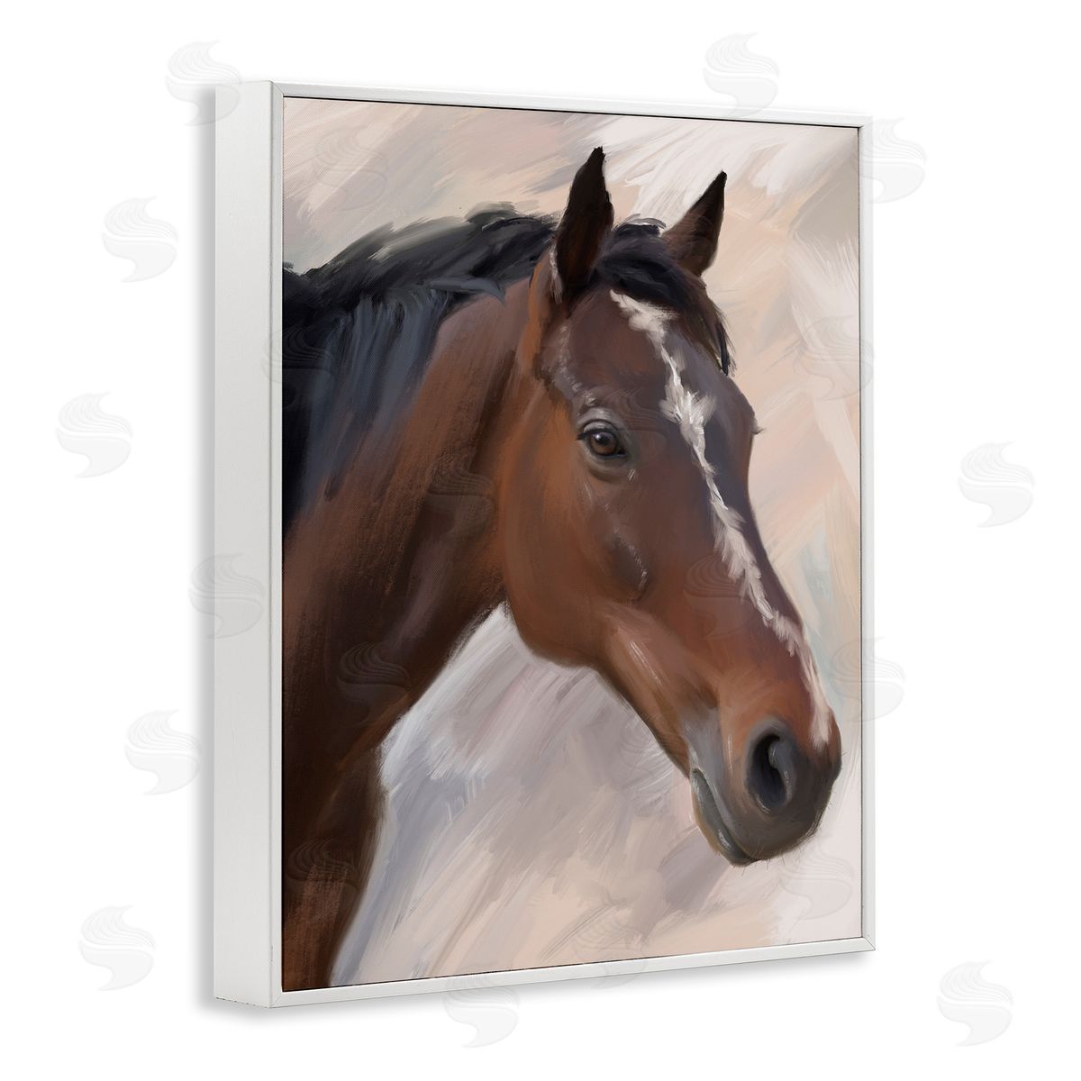 Matthew Piotrowicz Brown Farm Horse White Framed Giclee Wall Art Print