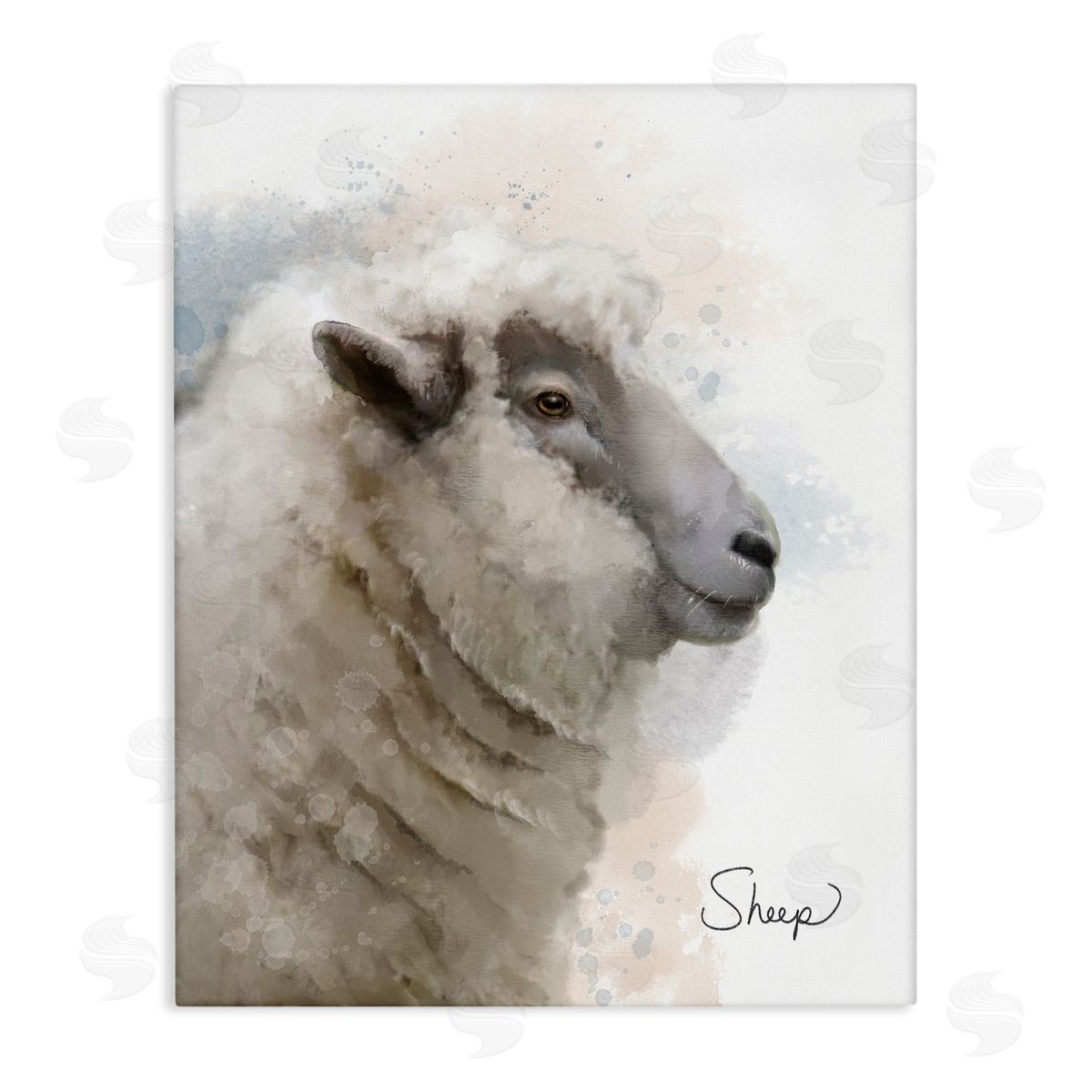 Matthew Piotrowicz Smiling Farm Sheep Canvas Wall Art Print