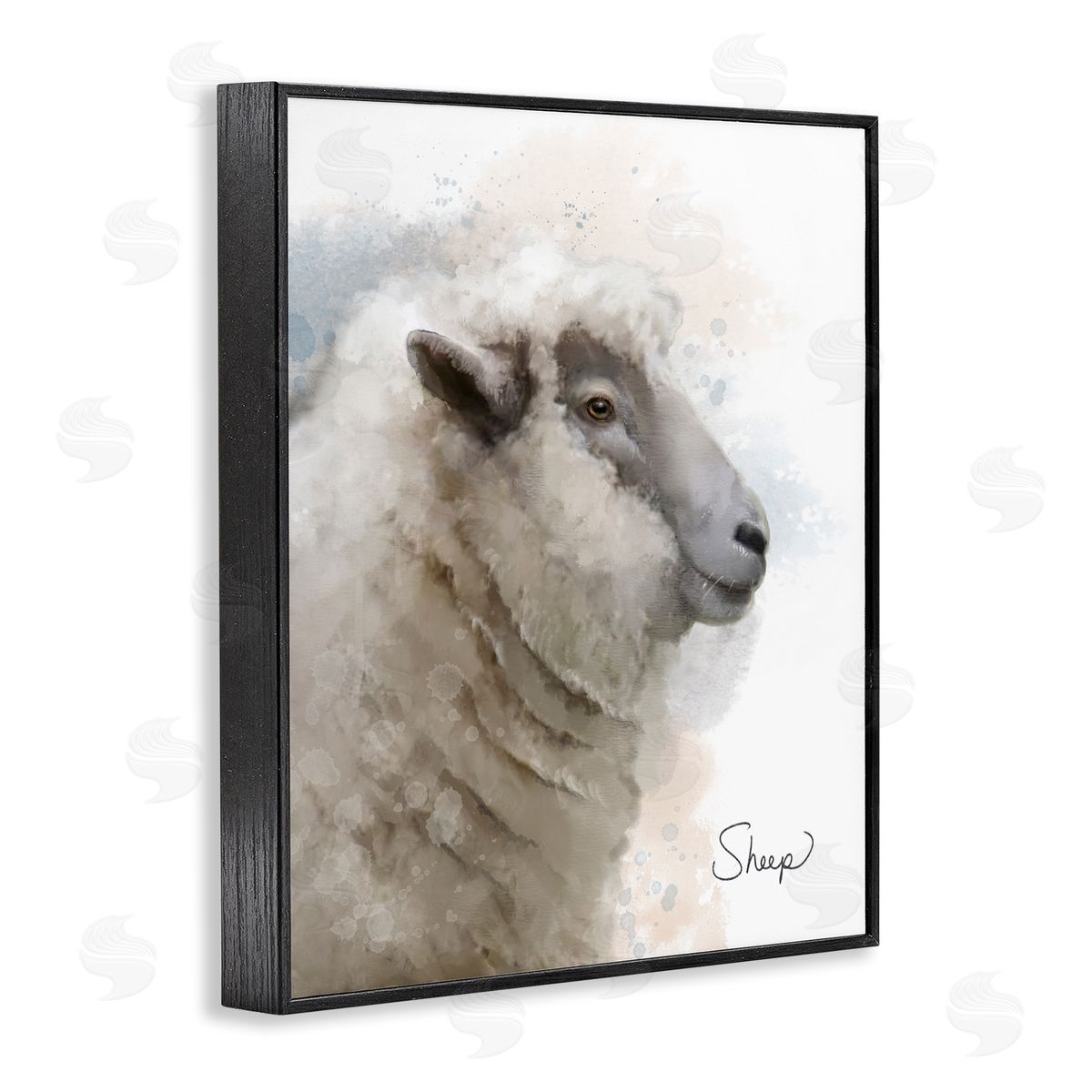Matthew Piotrowicz Smiling Farm Sheep Black Framed Giclee Wall Art Print