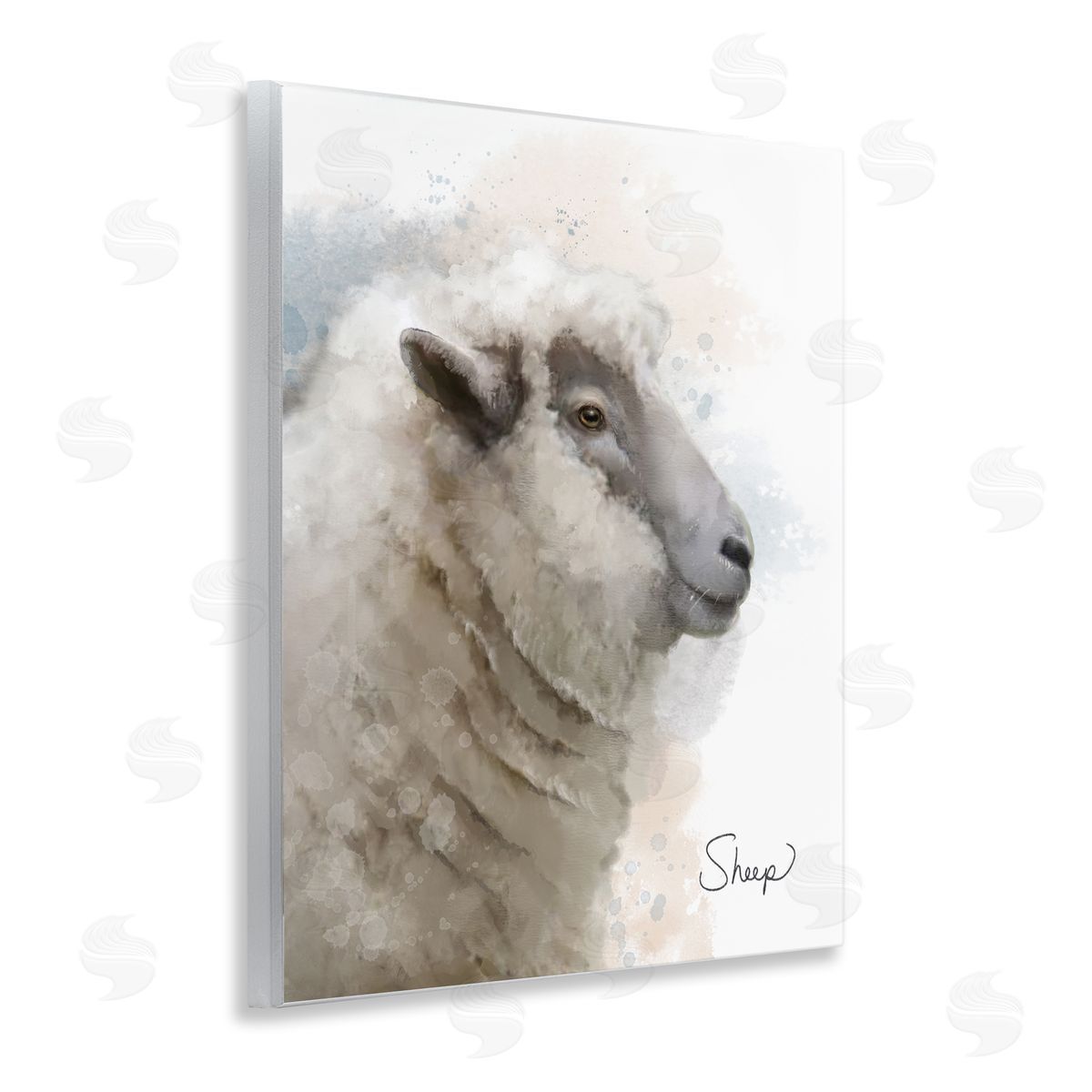 Matthew Piotrowicz Smiling Farm Sheep Wooden Wall Plaque Art Print